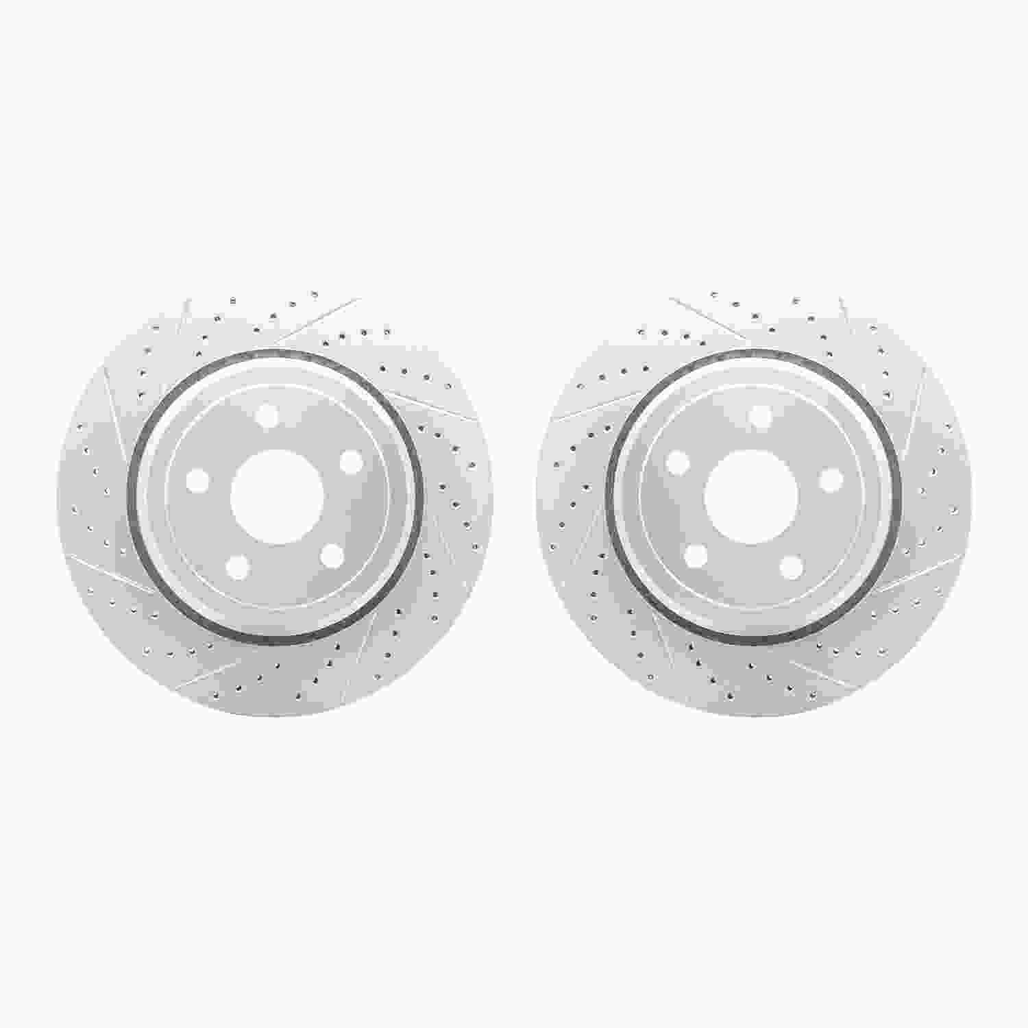 R1 Concepts 12-24 Dodge Durango Rear Drilled & Slotted Carbon Coated Brake Rotor Set