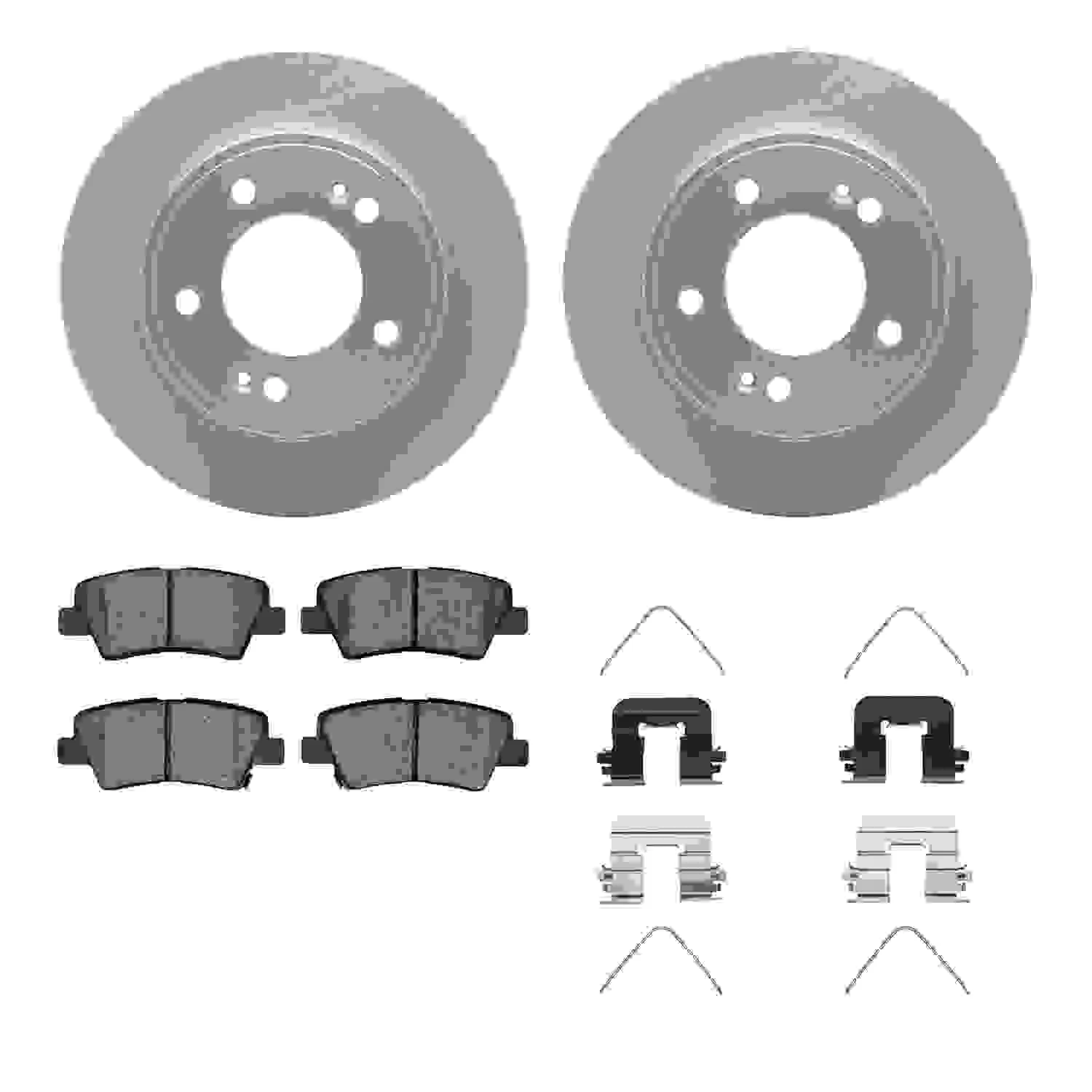 R1 Concepts 12-24 Hyundai Elantra GT Rear Carbon Coated Brake Rotor Set w/Optimum OE Pads and Hardware