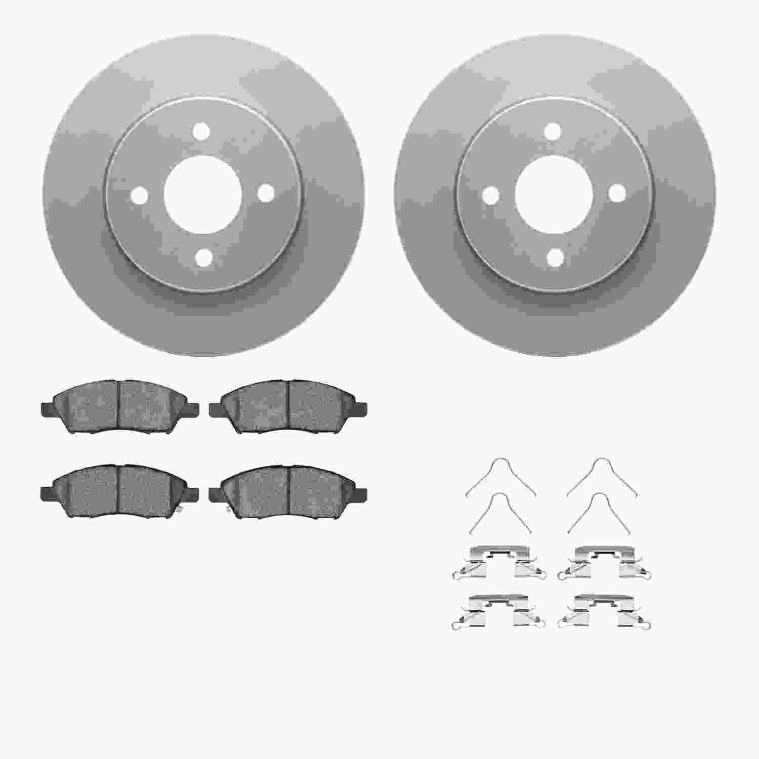 R1 Concepts 12-24 Nissan Versa Front Carbon Coated Brake Rotor Set w/Optimum OE Pads and Hardware