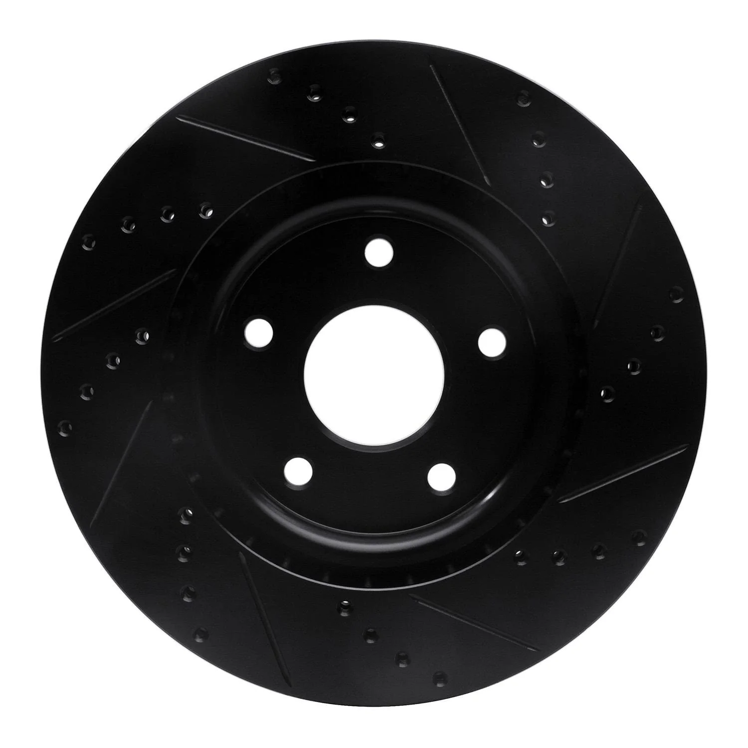R1 Concepts 12-25 Chrysler Town & Country Front Left Drilled & Slotted Black Brake Rotor - Image 2