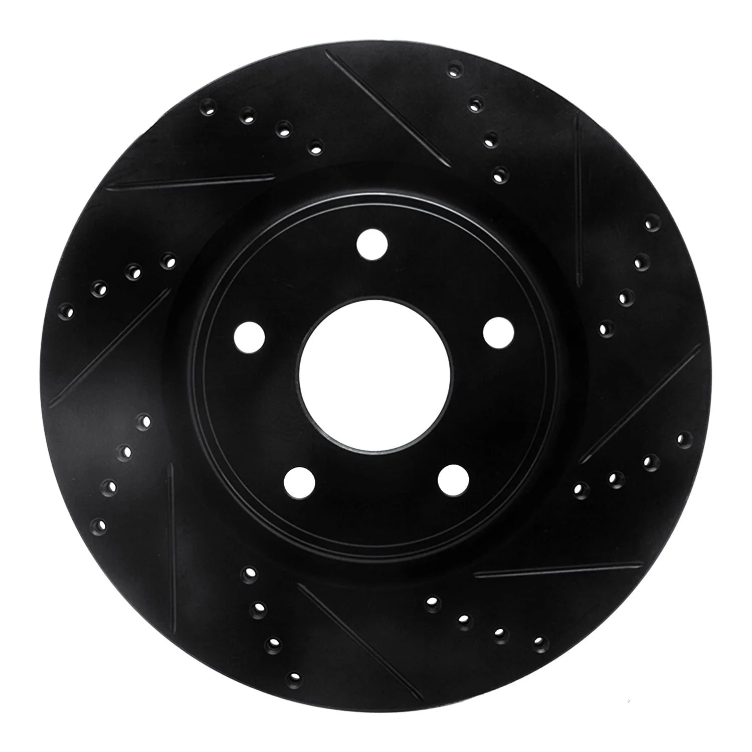 R1 Concepts 12-25 Chrysler Voyager Front Right Drilled & Slotted Black Brake Rotor