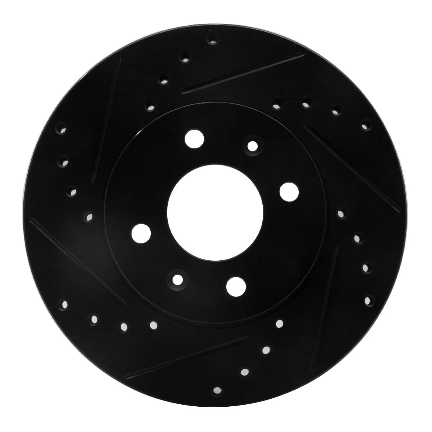 R1 Concepts 12-25 Dodge Attitude (Mexico) Front Left Drilled & Slotted Black Brake Rotor