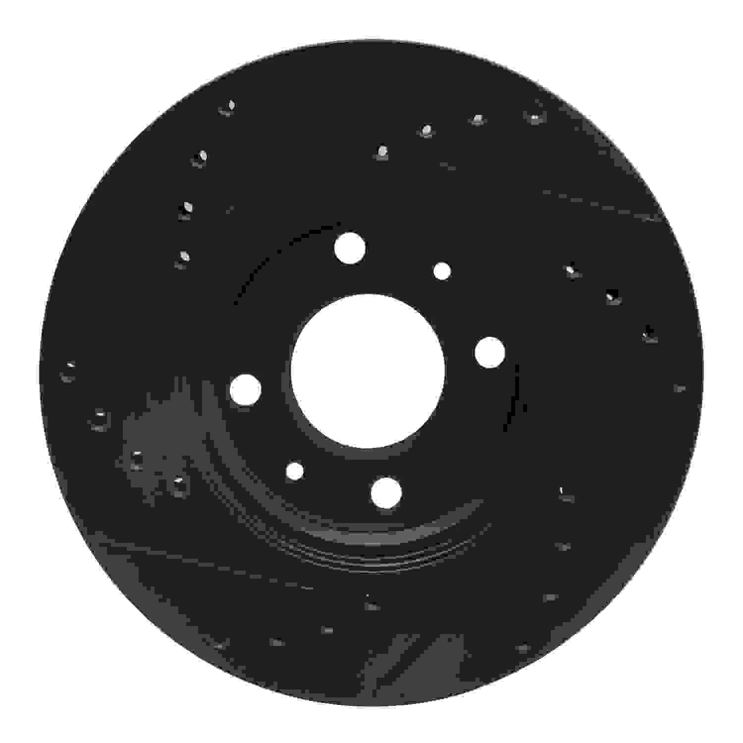 R1 Concepts 12-25 Dodge Attitude (Mexico) Front Right Drilled & Slotted Black Brake Rotor - Image 2