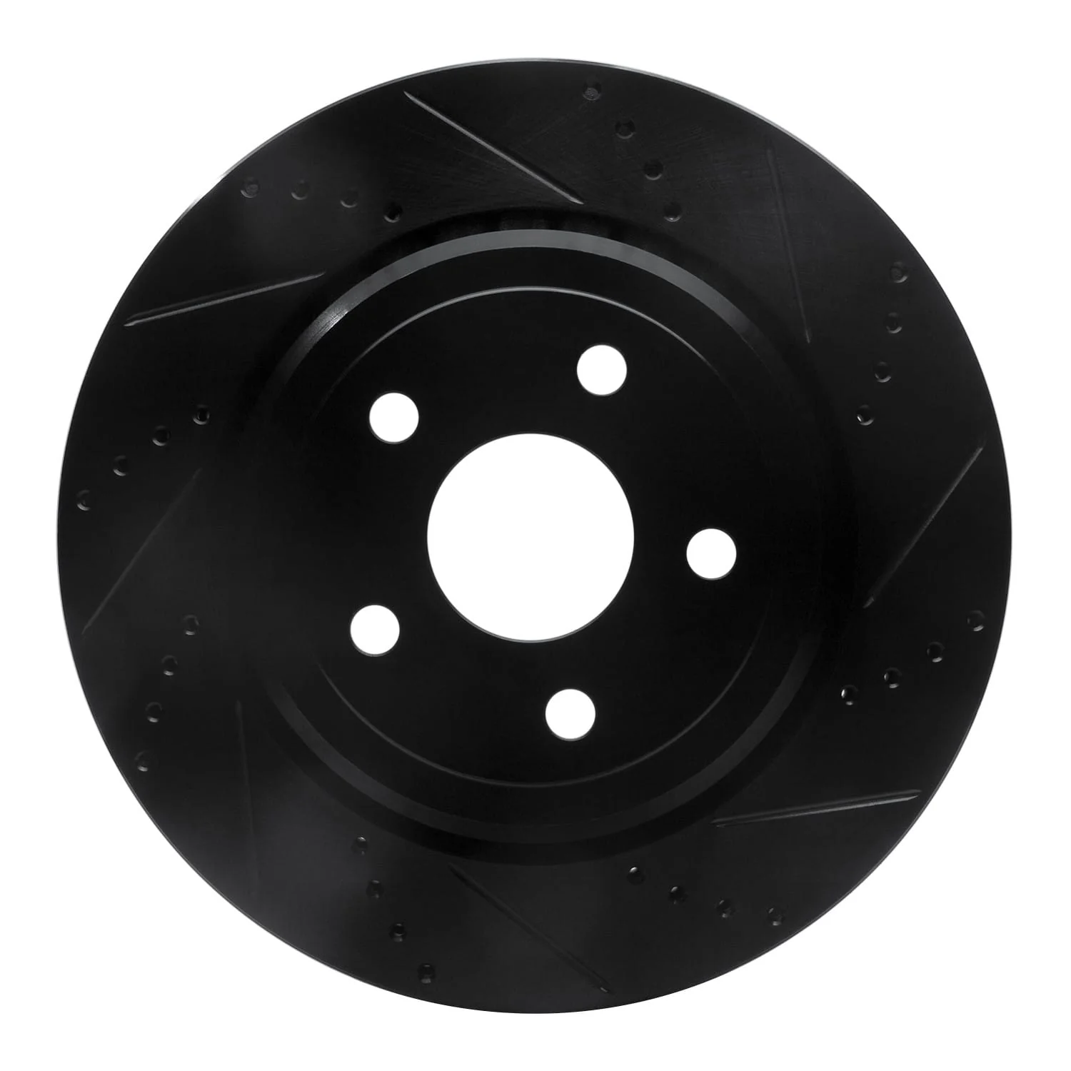 R1 Concepts 12-25 Dodge Durango Rear Right Drilled & Slotted Black Brake Rotor