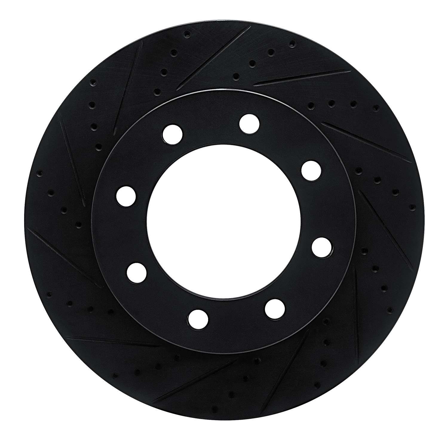 R1 Concepts 12-25 Ford F-350 Super Duty 4WD Front Left Drilled & Slotted Black Brake Rotor