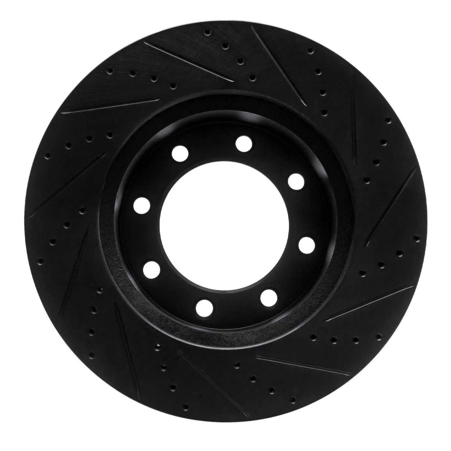 R1 Concepts 12-25 Ford F-350 Super Duty 4WD Front Left Drilled & Slotted Black Brake Rotor - Image 2