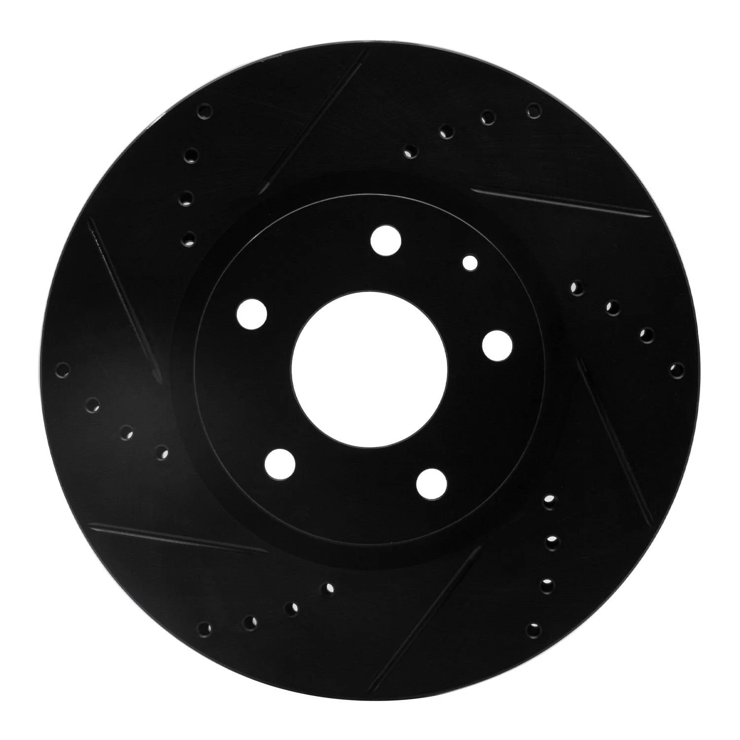 R1 Concepts 13-15 Mazda 6 Front Left Drilled & Slotted Black Brake Rotor