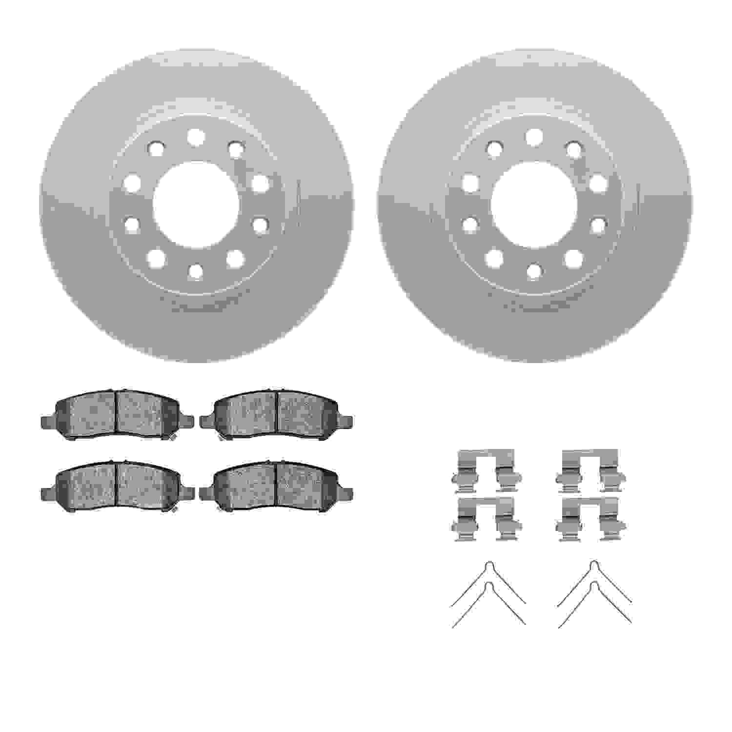 R1 Concepts 13-16 Dodge Dart Rear Carbon Coated Brake Rotor Set w/Ceramic Pads and Hardware