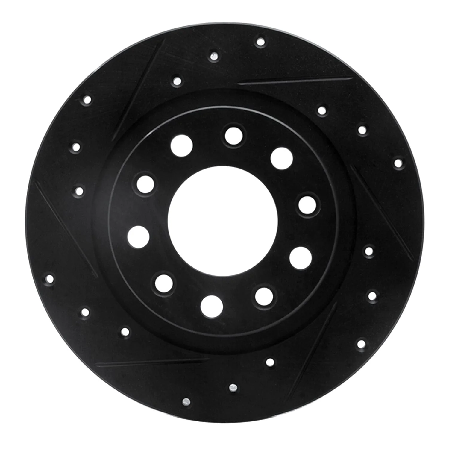 R1 Concepts 13-16 Dodge Dart Rear Left Drilled & Slotted Black Brake Rotor