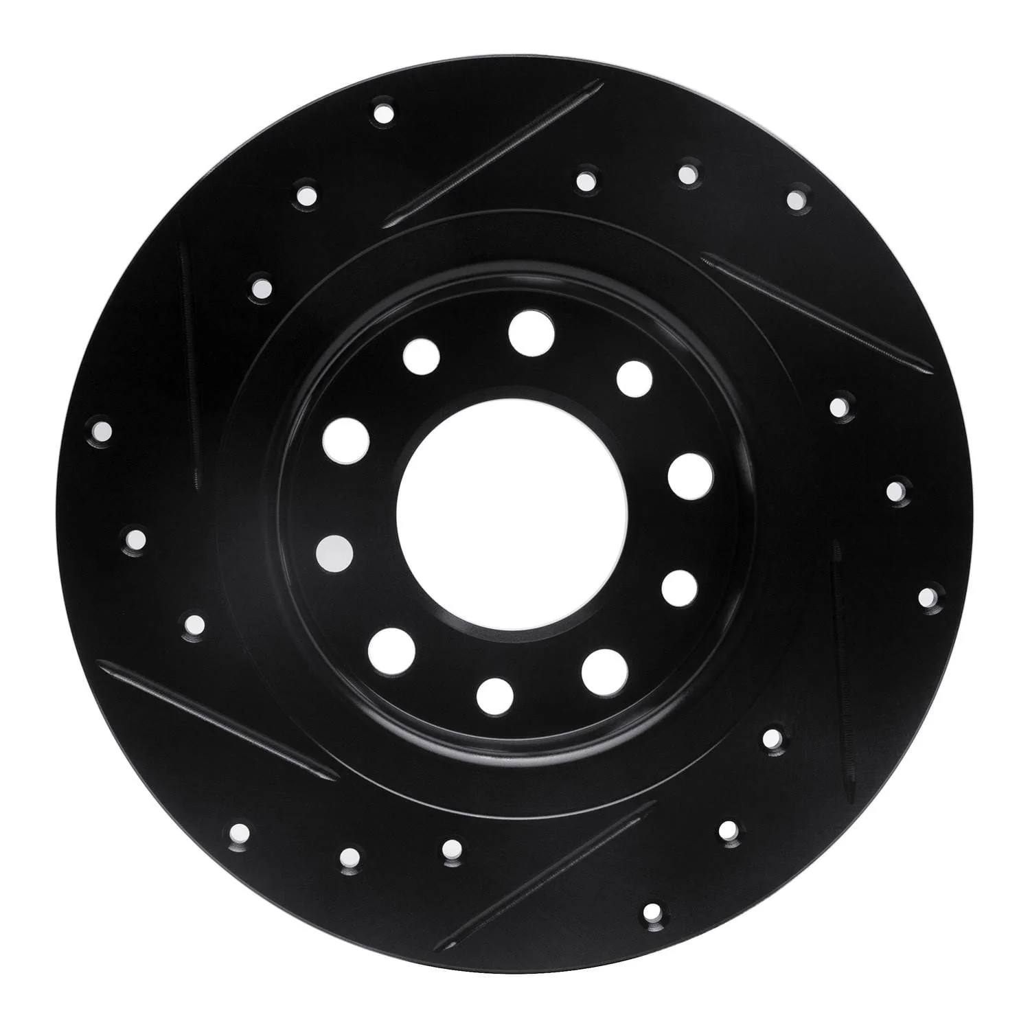 R1 Concepts 13-16 Dodge Dart Rear Right Drilled & Slotted Black Brake Rotor - Image 2