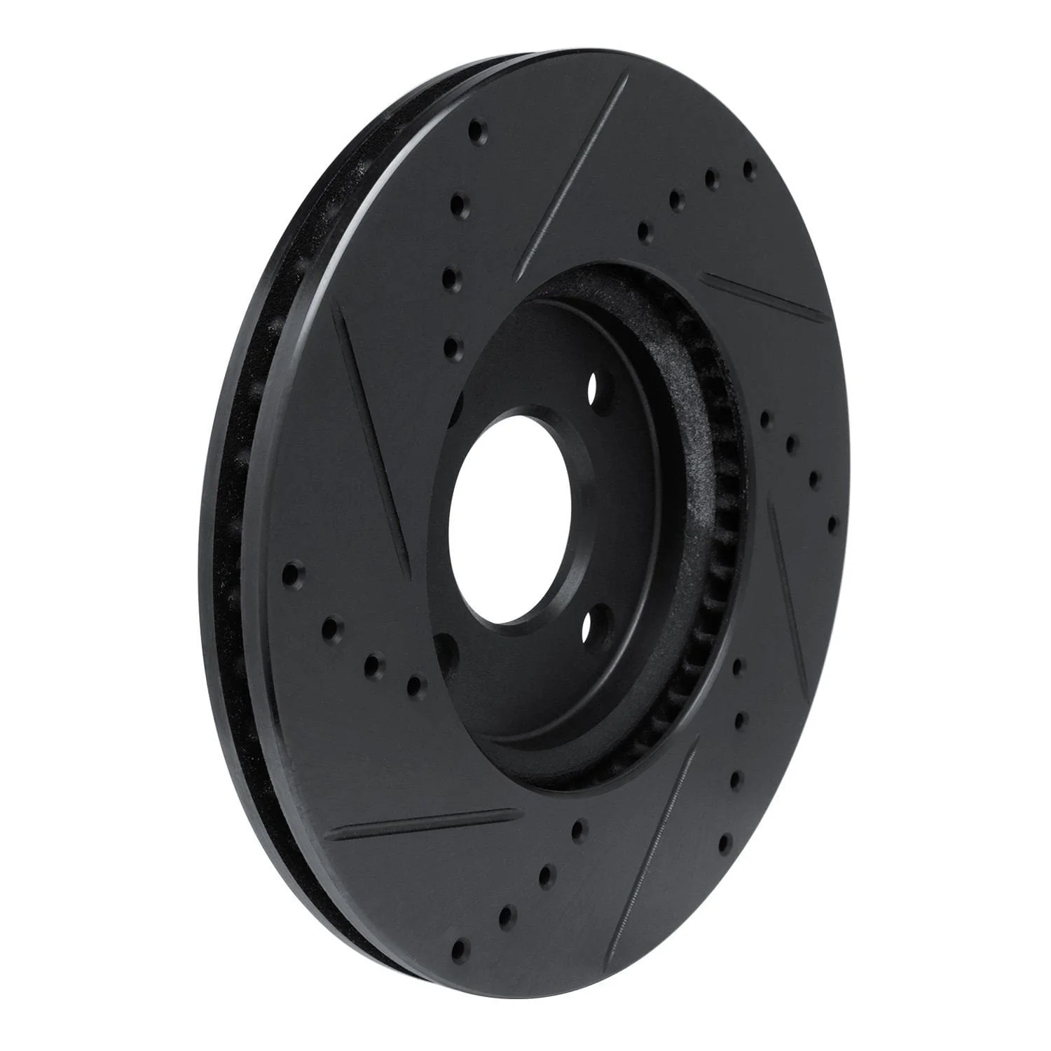 R1 Concepts 13-16 Ford Ecosport (Mexico) Front Right Drilled & Slotted Black Brake Rotor - Image 2
