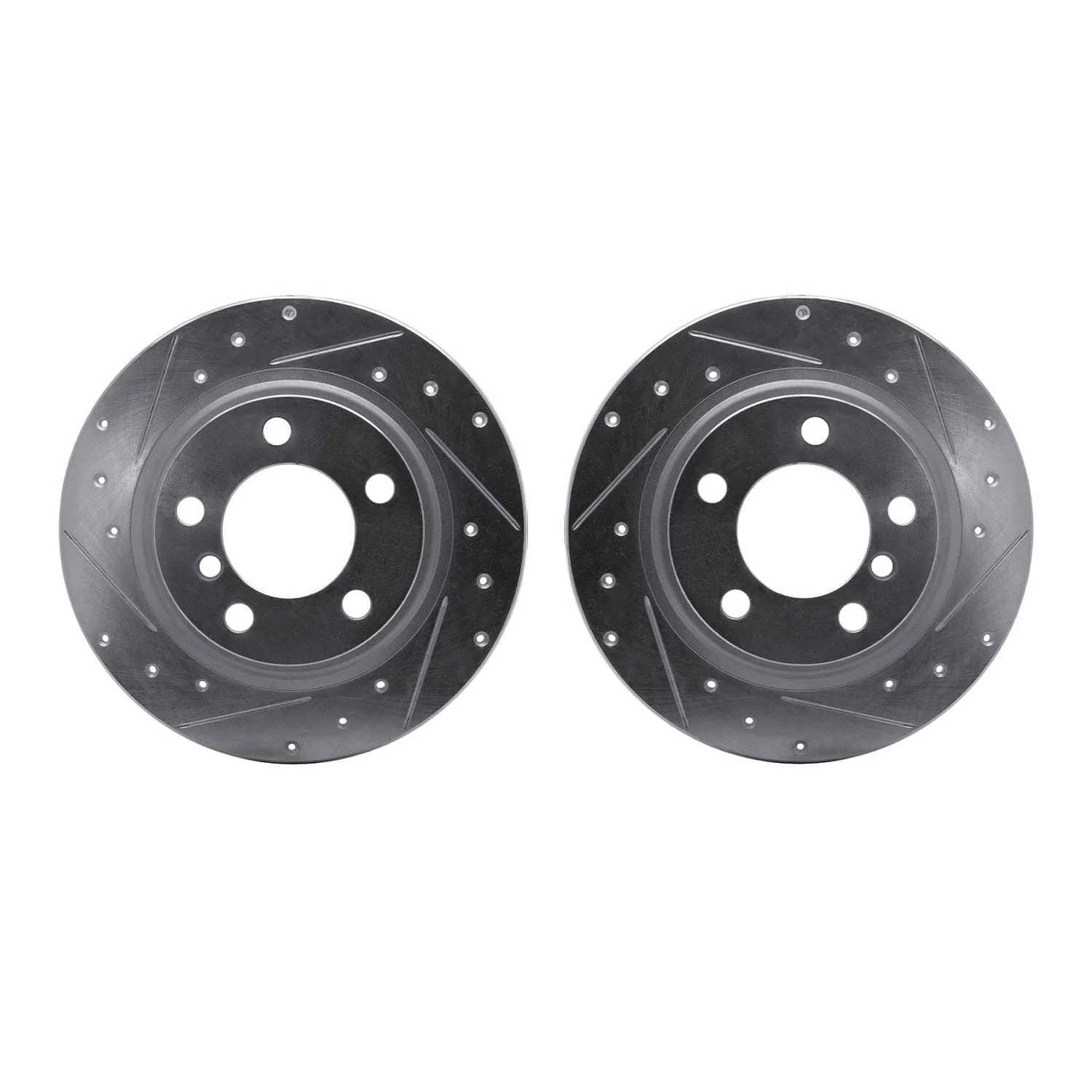R1 Concepts 13-16 Mini Cooper Countryman Rear Drilled & Slotted Silver Brake Rotor Set