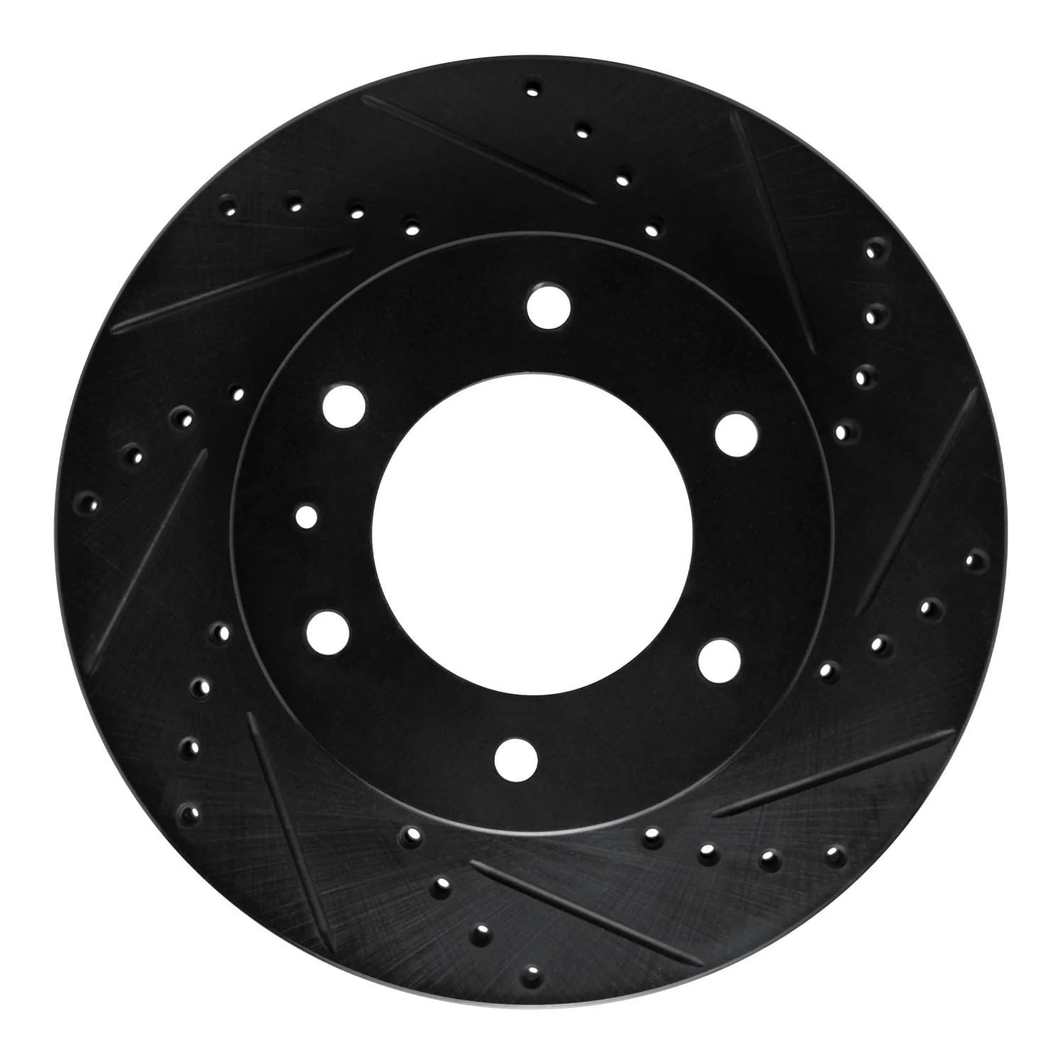 R1 Concepts 13-17 Ford Ranger (Mexico) Front Right Drilled & Slotted Black Brake Rotor