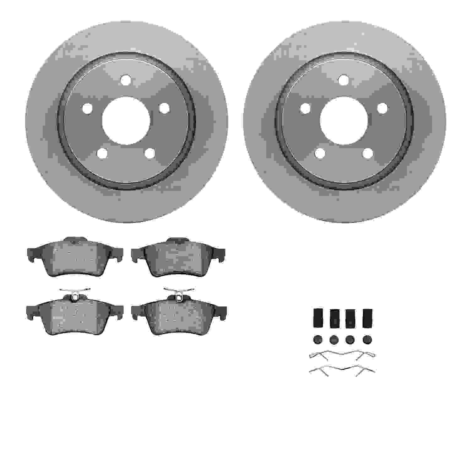 R1 Concepts 13-18 Ford C-Max Rear Brake Rotor Set w/Optimum OE Pads and Hardware
