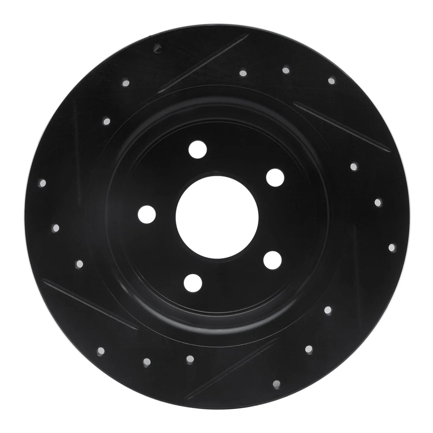 R1 Concepts 13-18 Ford Escape Rear Right Drilled & Slotted Black Brake Rotor - Image 2