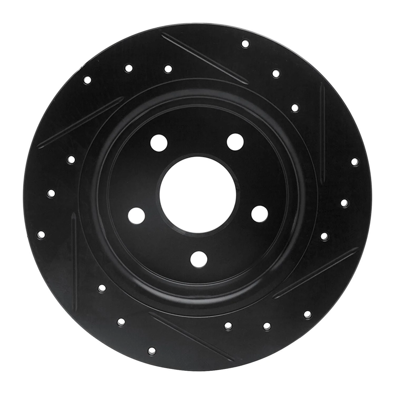 R1 Concepts 13-18 Ford Transit Connect Rear Left Drilled & Slotted Black Brake Rotor - Image 2