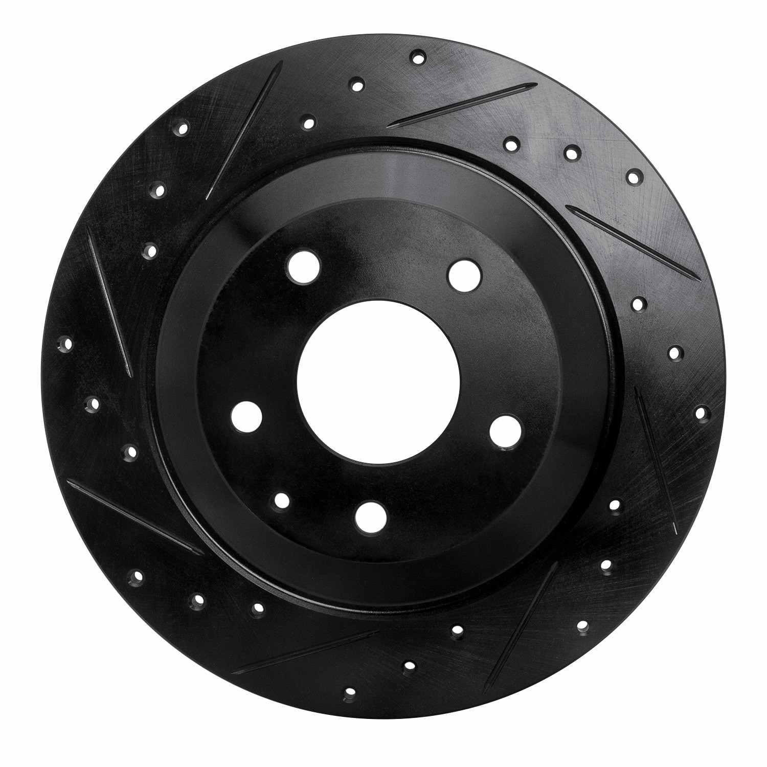 R1 Concepts 13-18 Mazda Cx-5 Rear Left Drilled & Slotted Black Brake Rotor