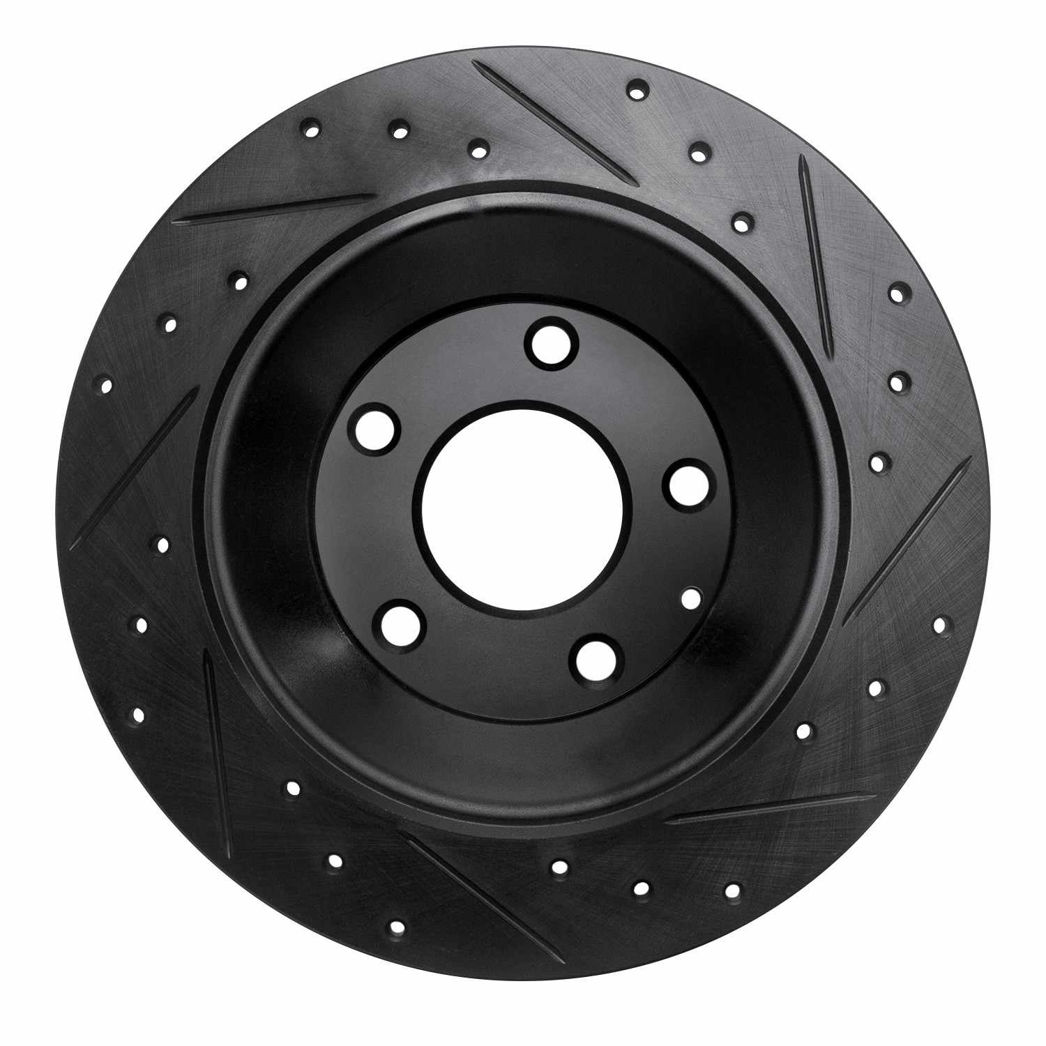 R1 Concepts 13-18 Mazda Cx-5 Rear Left Drilled & Slotted Black Brake Rotor - Image 2
