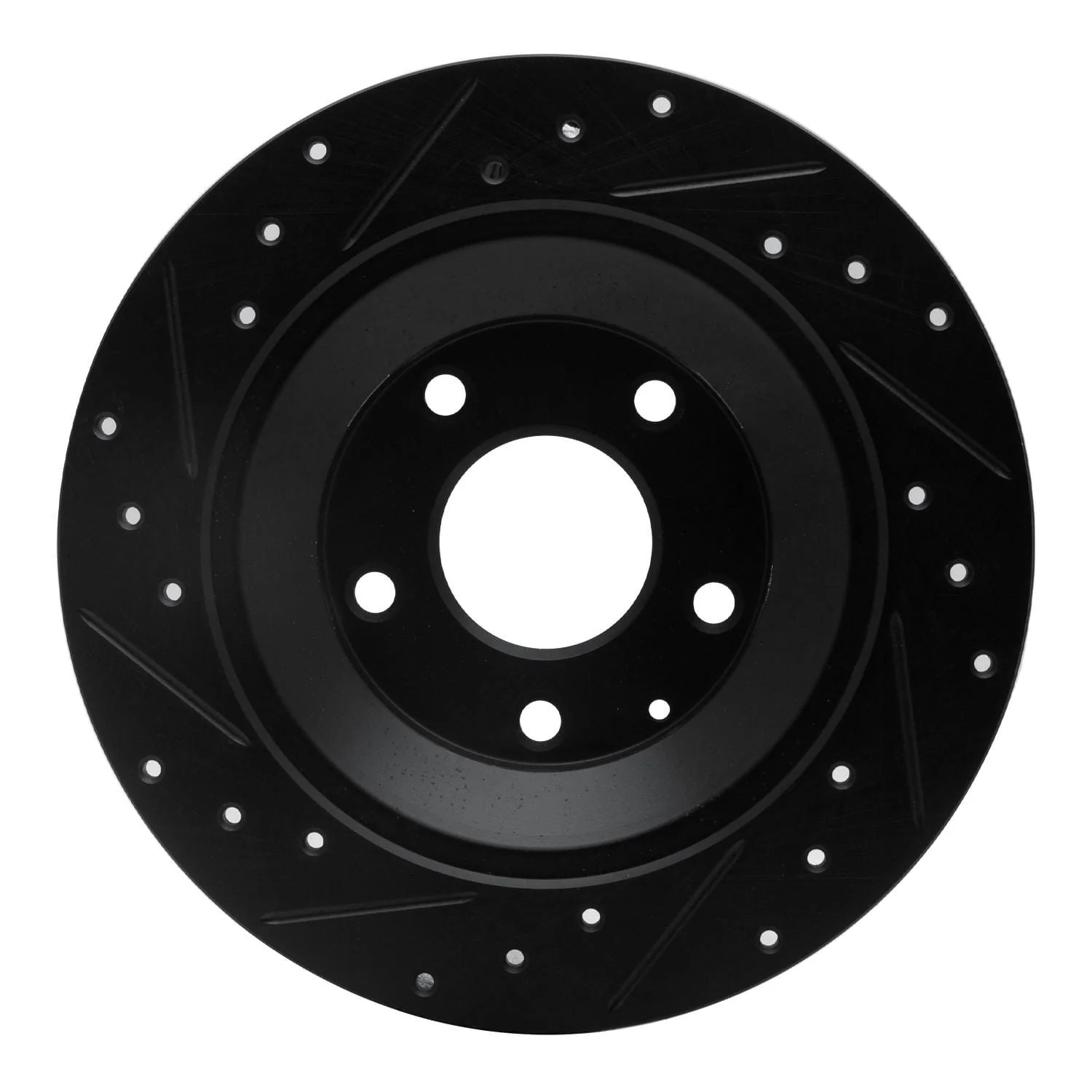 R1 Concepts 13-18 Mazda Cx-5 Rear Right Drilled & Slotted Black Brake Rotor - Image 2