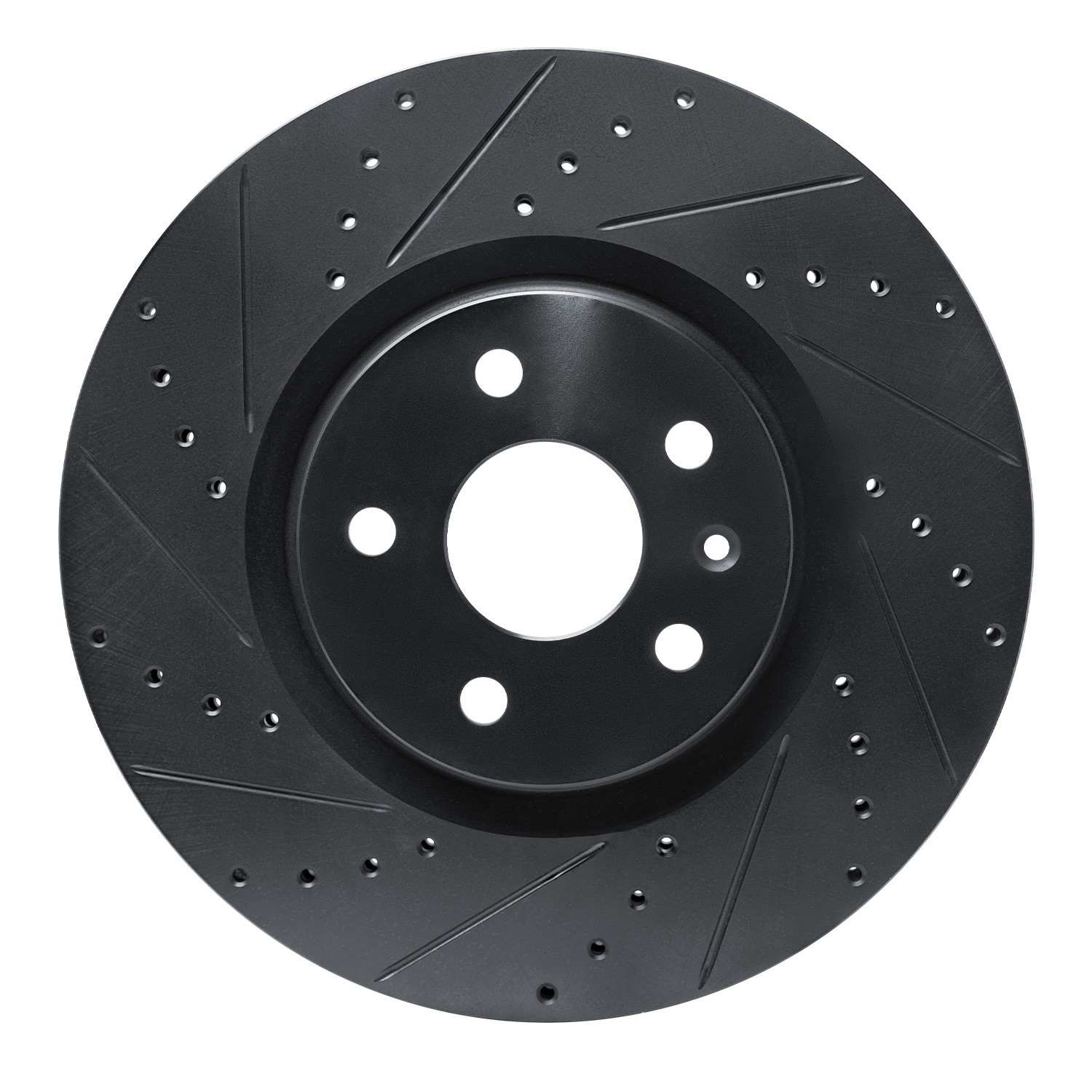 R1 Concepts 13-19 Buick Regal Front Left Drilled & Slotted Black Brake Rotor