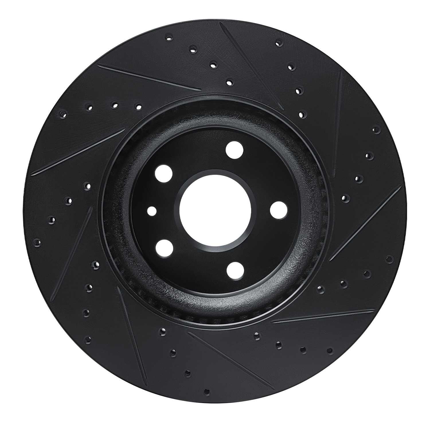 R1 Concepts 13-19 Buick Regal Front Left Drilled & Slotted Black Brake Rotor - Image 2