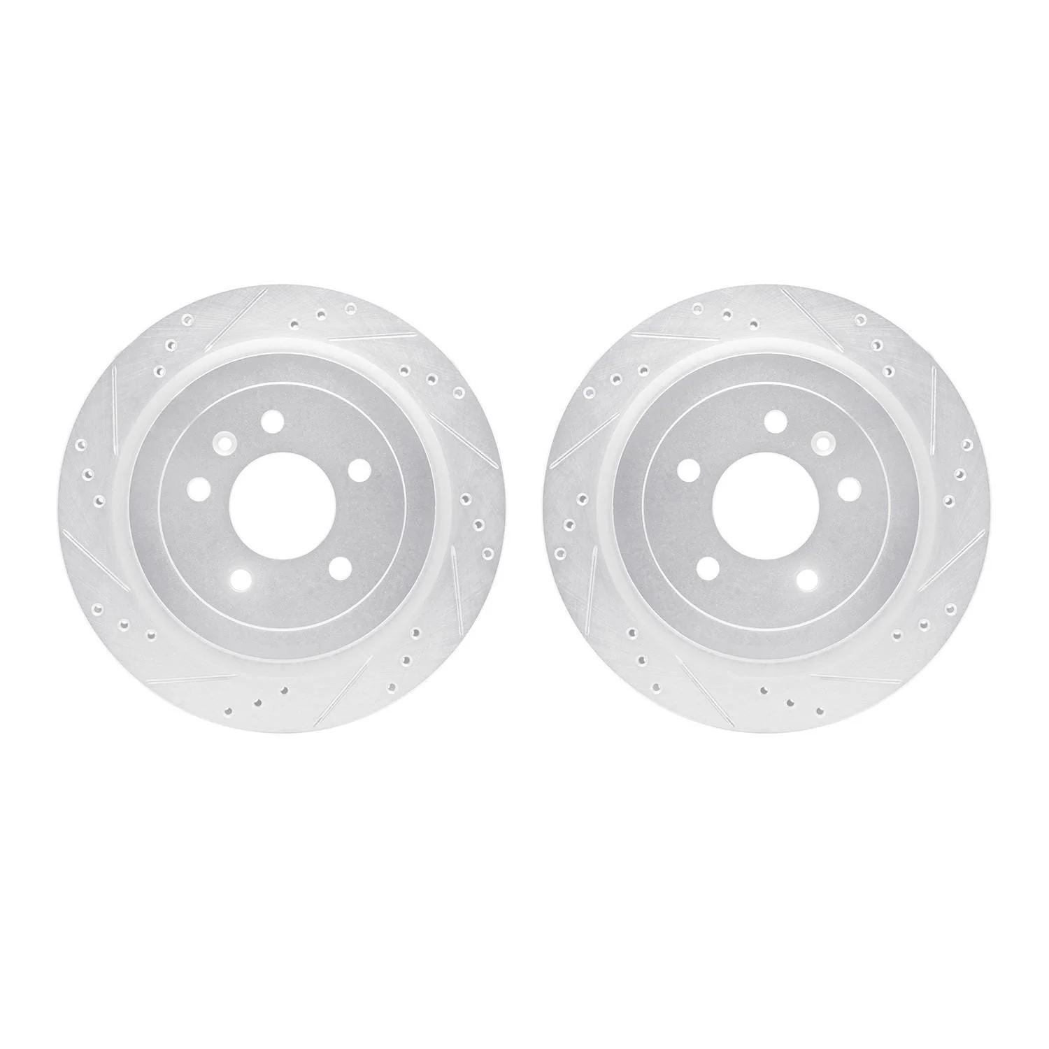 R1 Concepts 13-19 Cadillac ATS Rear Drilled & Slotted Silver Brake Rotor Set
