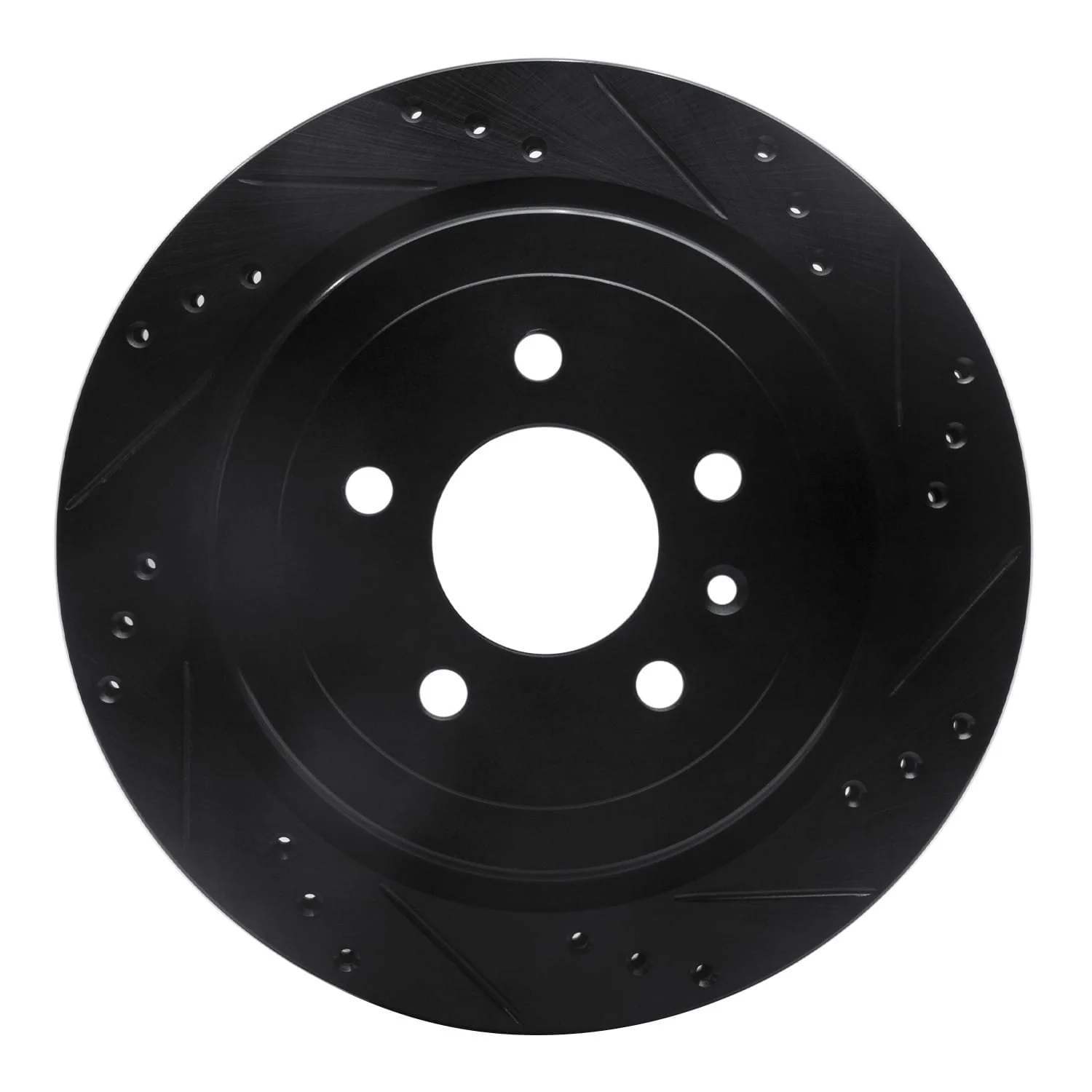 R1 Concepts 13-19 Cadillac ATS Rear Right Drilled & Slotted Black Brake Rotor