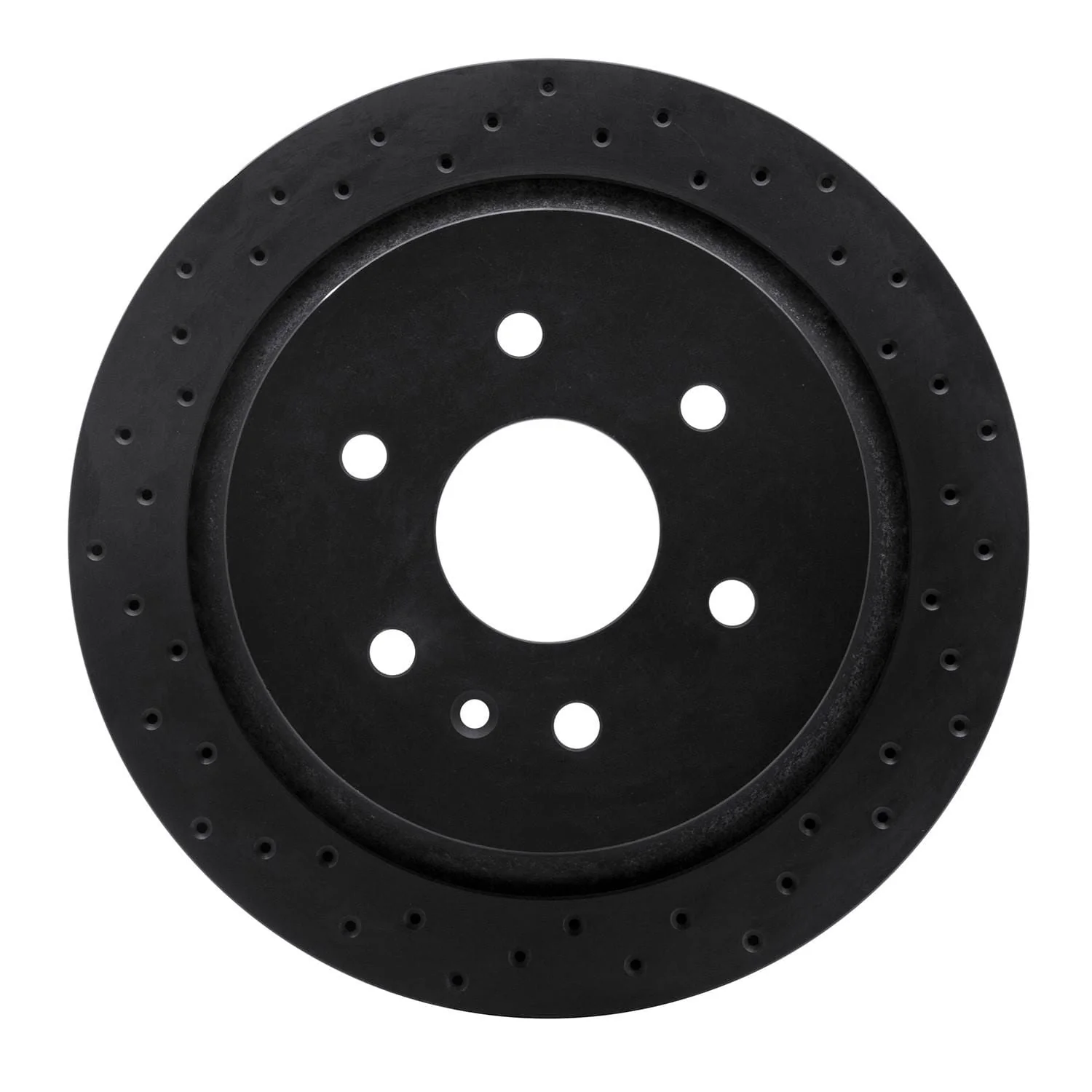 R1 Concepts 13-19 Cadillac XTS Rear Left Drilled Black Brake Rotor