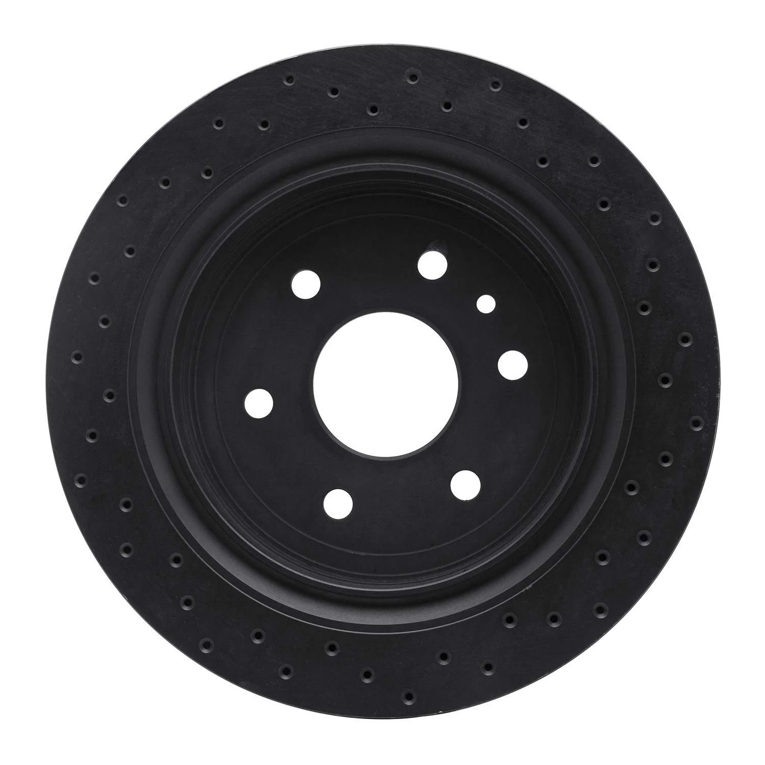 R1 Concepts 13-19 Cadillac XTS Rear Left Drilled Black Brake Rotor - Image 2