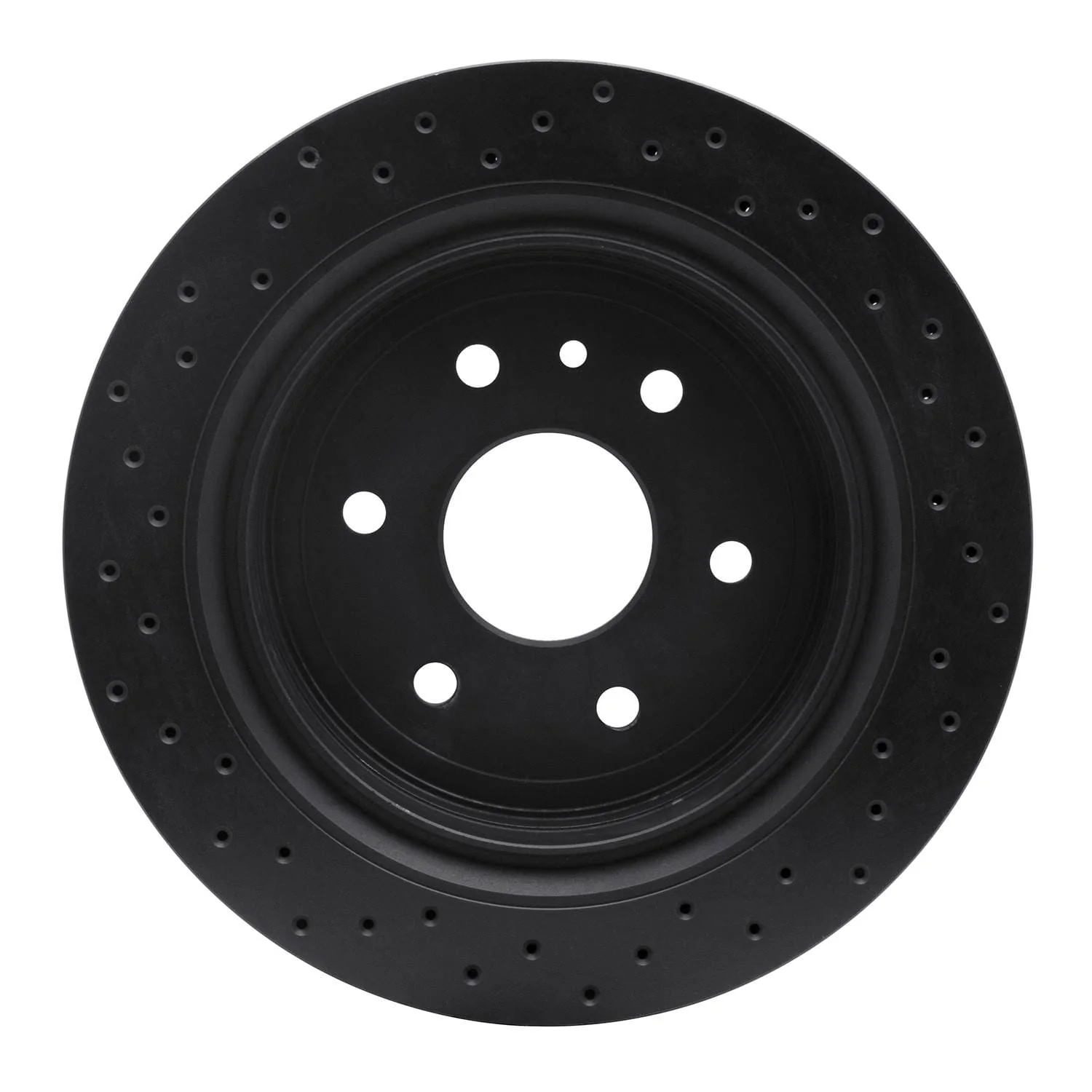 R1 Concepts 13-19 Cadillac XTS Rear Right Drilled Black Brake Rotor - Image 2
