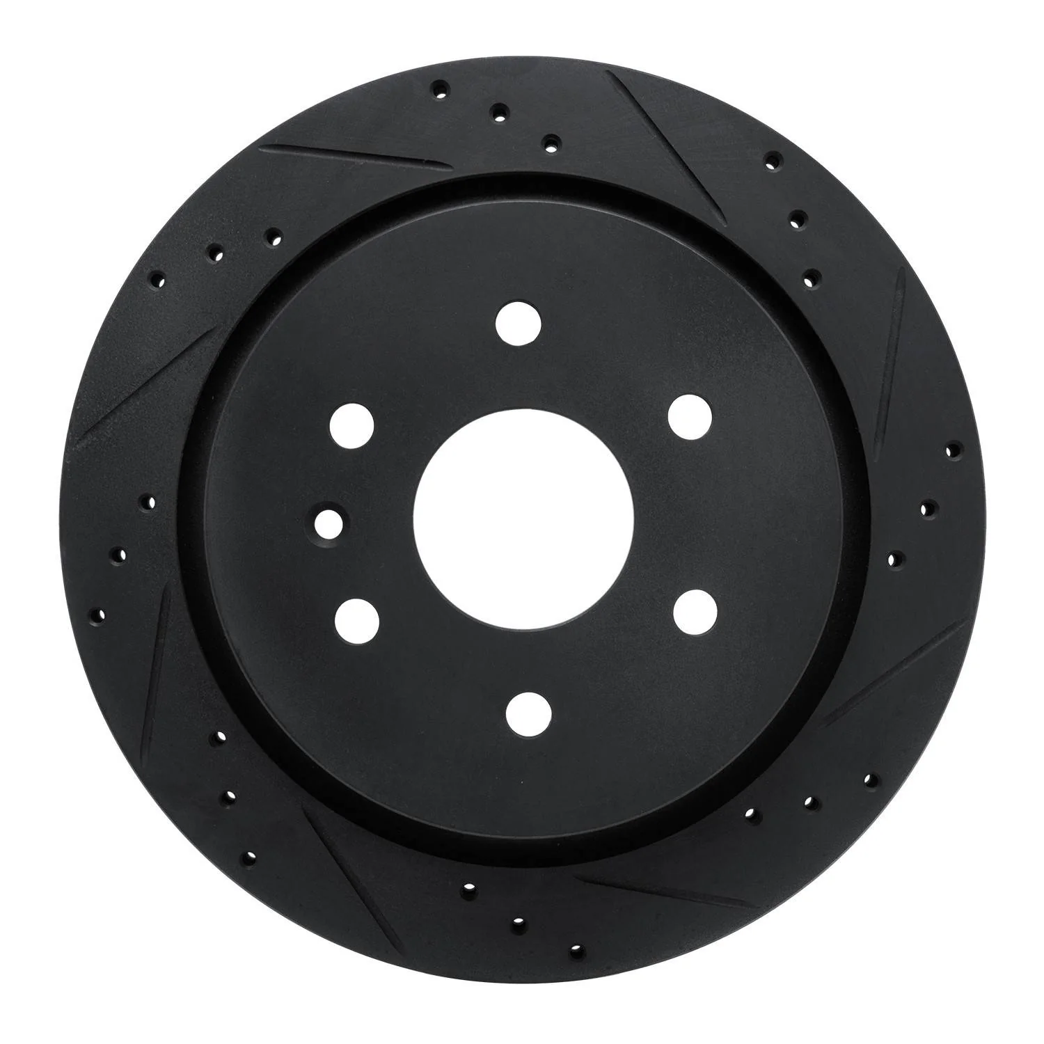 R1 Concepts 13-19 Cadillac XTS Rear Right Drilled & Slotted Black Brake Rotor