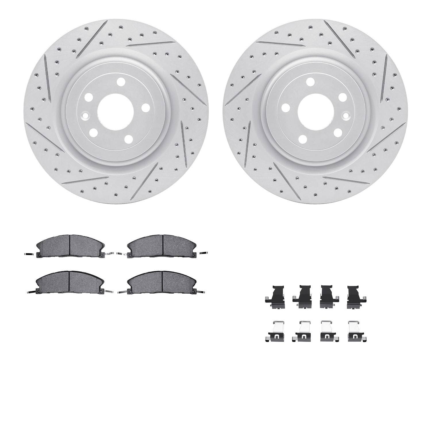 R1 Concepts 13-19 Ford Police Interceptor Utility Front Drill/Slot Carbon Coated Rotor Set w/Optimum Pads