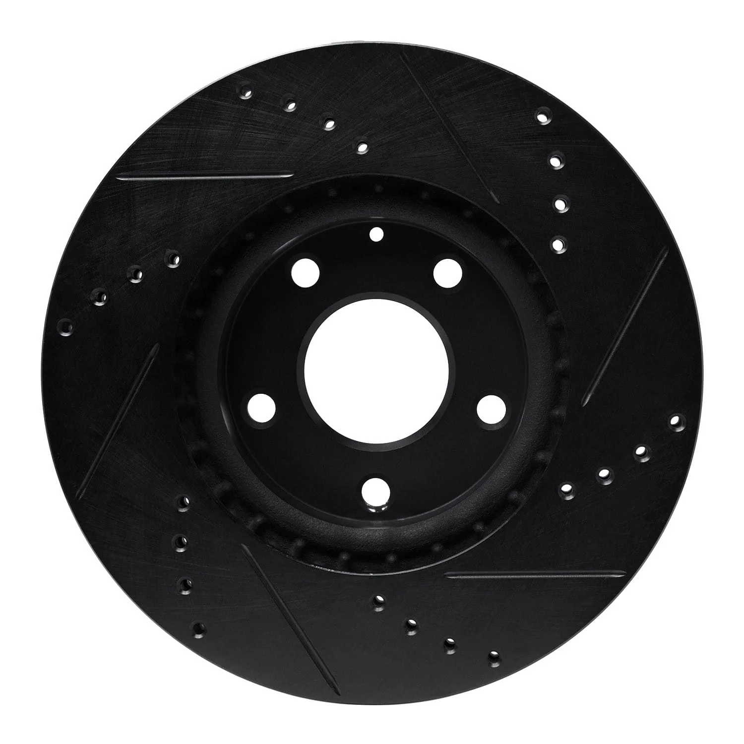 R1 Concepts 13-19 Mazda 6 Front Left Drilled & Slotted Black Brake Rotor - Image 2