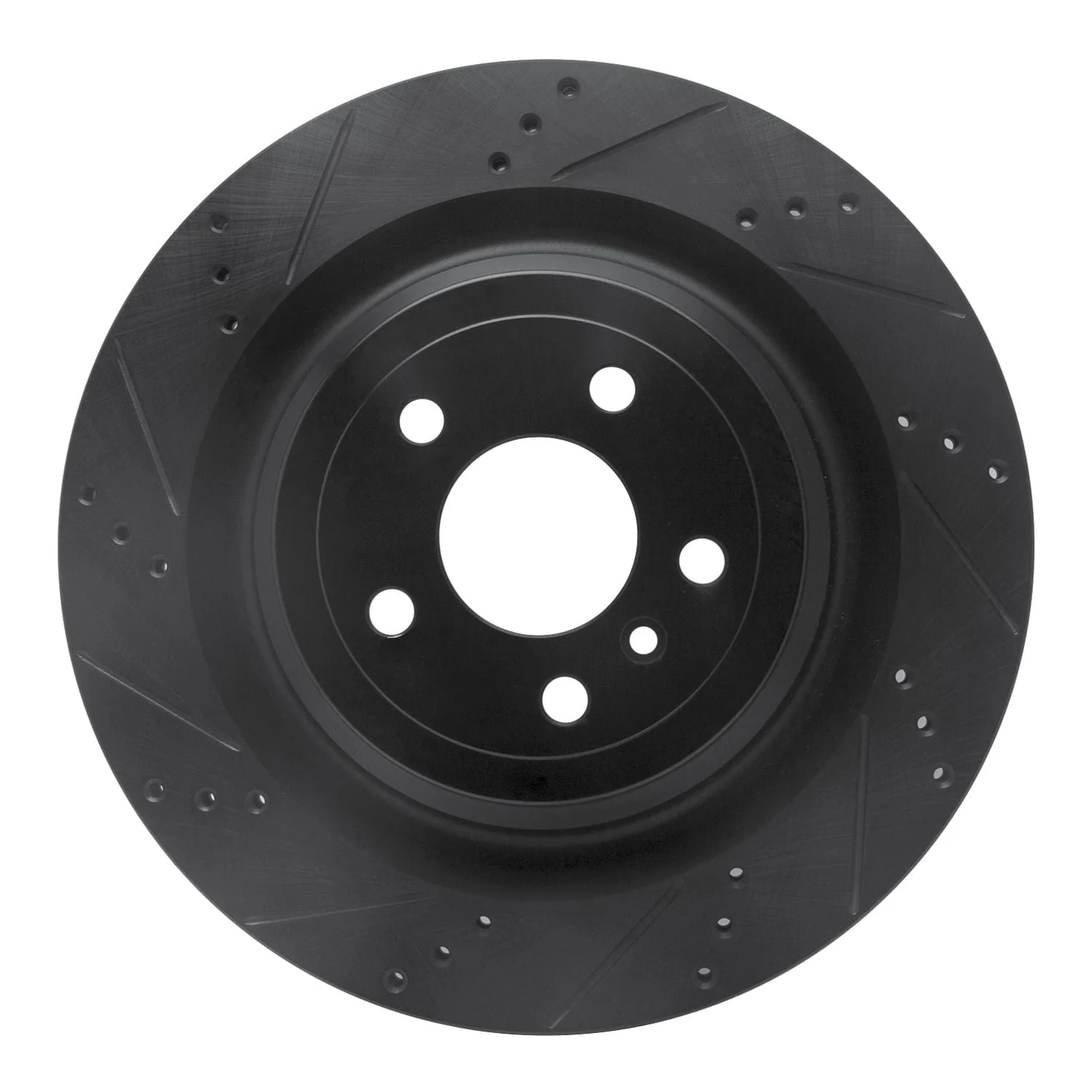 R1 Concepts 13-19 Mercedes-Benz GL350 Rear Left Drilled & Slotted Black Brake Rotor