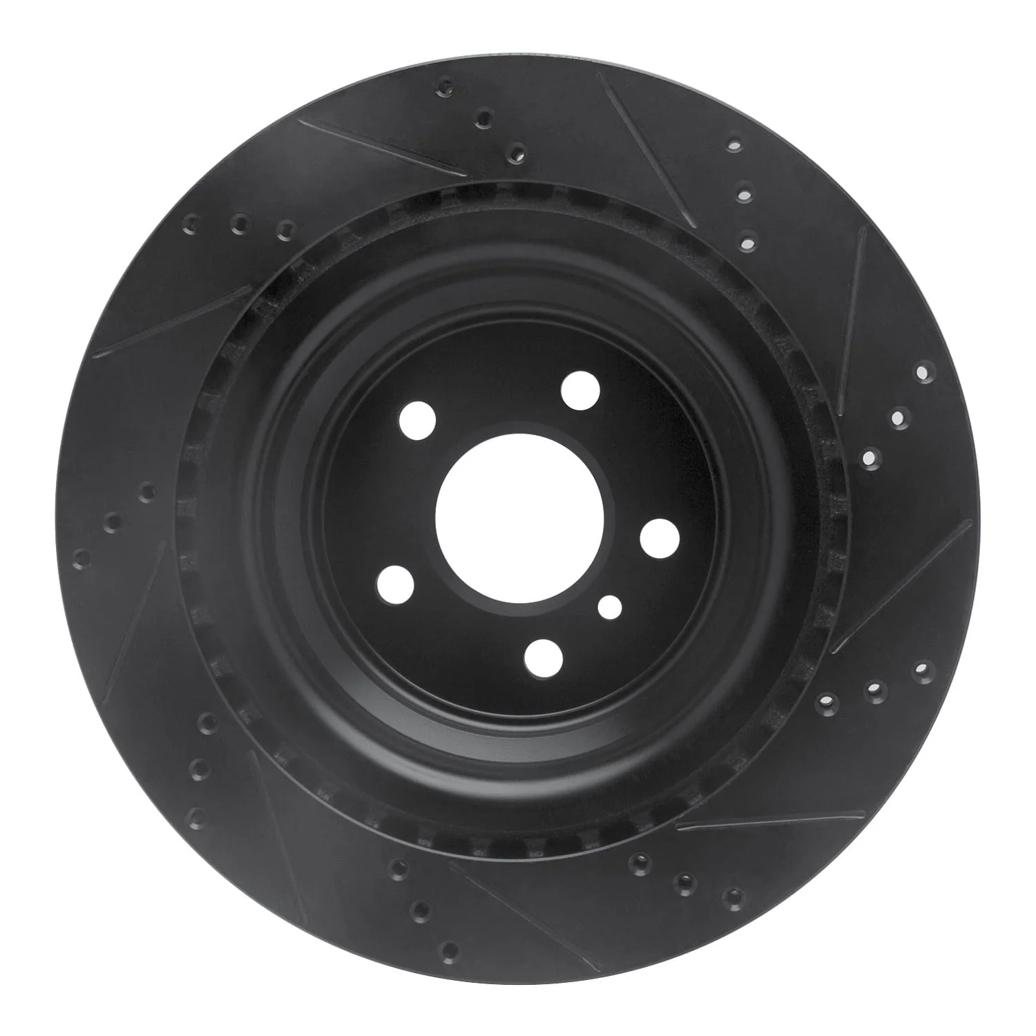 R1 Concepts 13-19 Mercedes-Benz GL350 Rear Left Drilled & Slotted Black Brake Rotor - Image 2