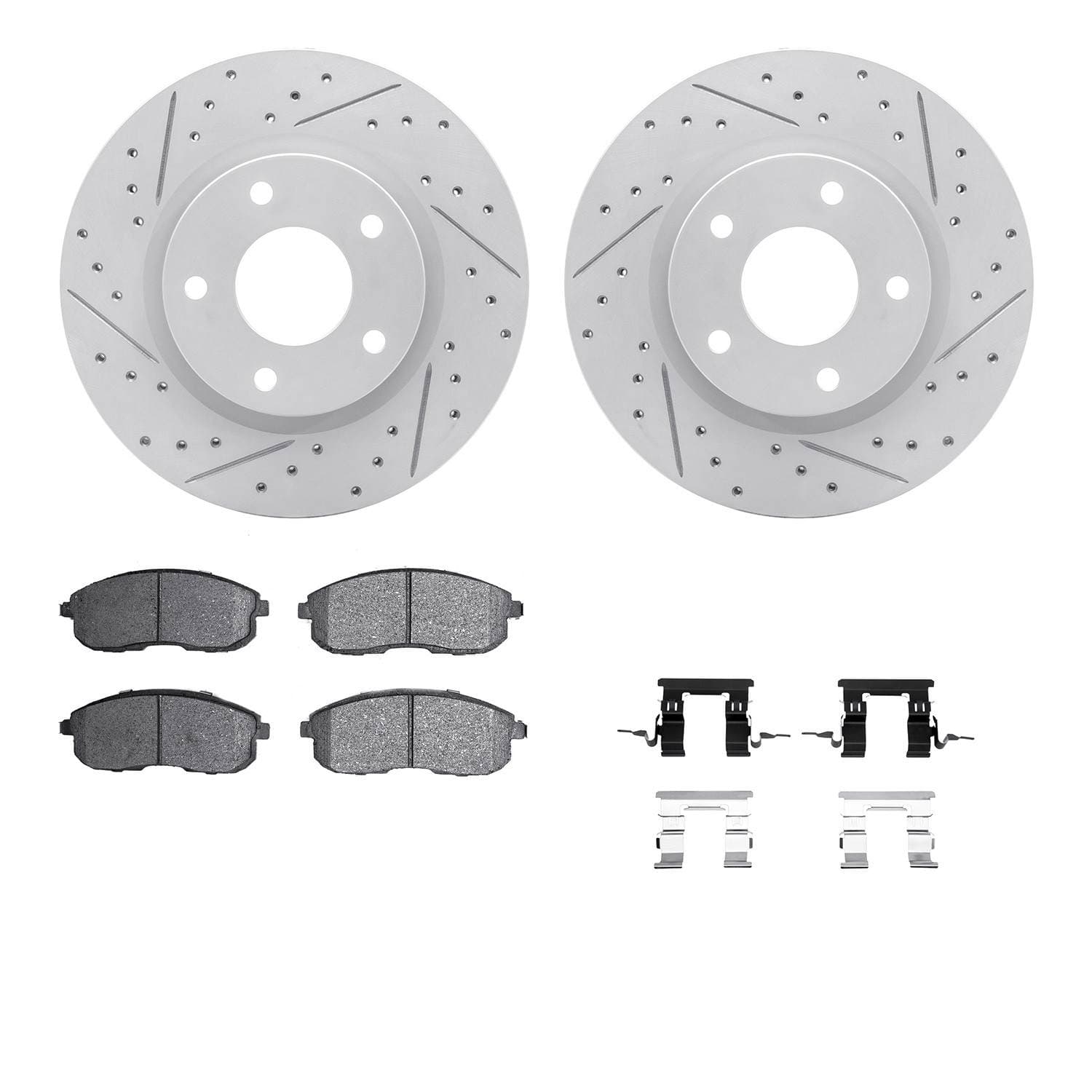 R1 Concepts 13-19 Nissan Sentra Front Drill/Slot Carbon Coated Rotor Set w/Optimum Pads