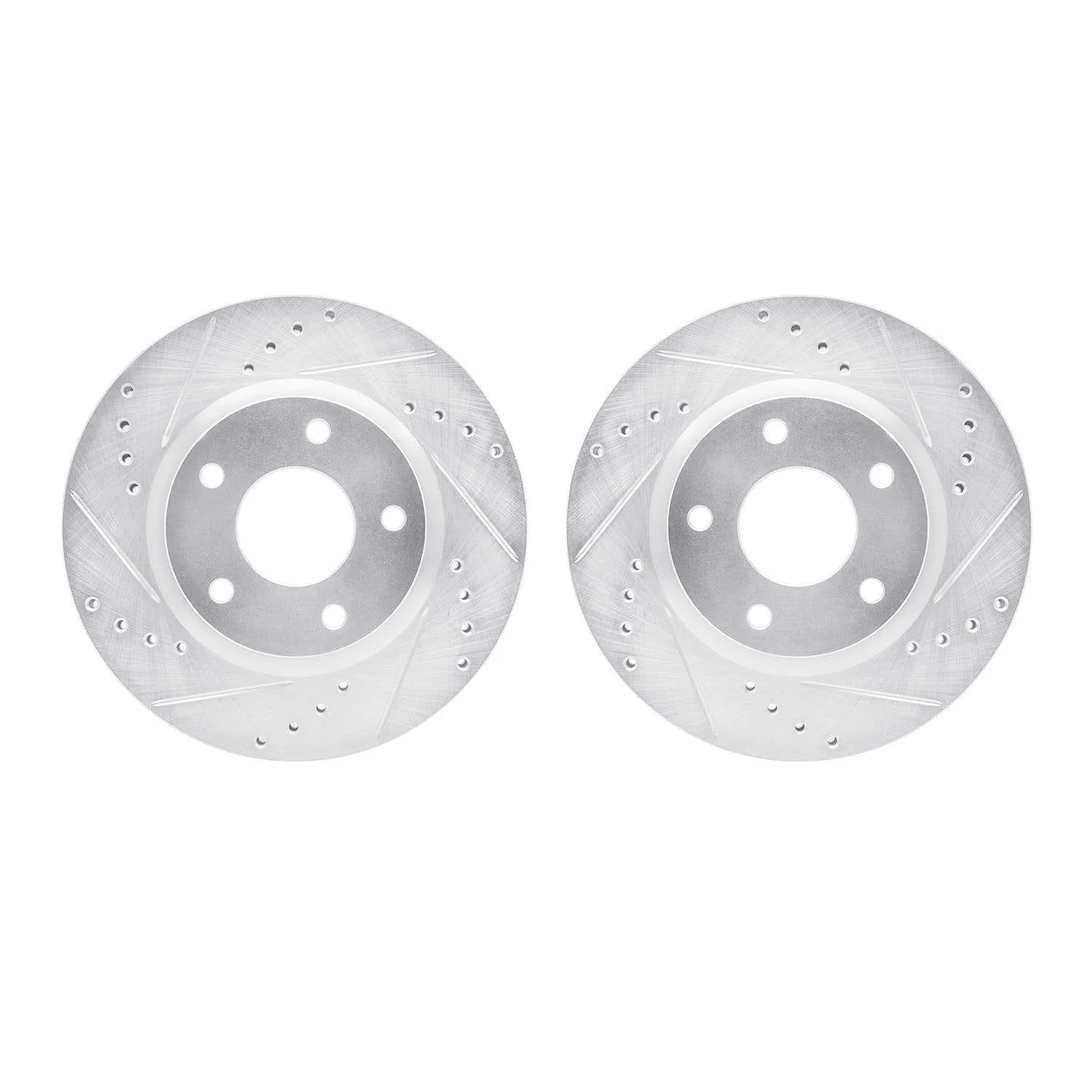 R1 Concepts 13-19 Nissan Sentra Front Drilled & Slotted Silver Brake Rotor Set