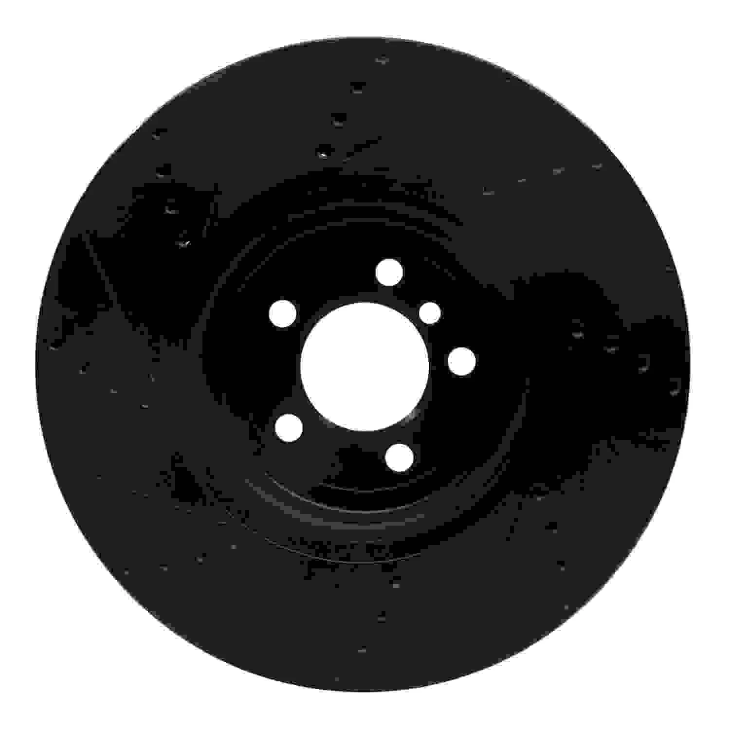 R1 Concepts 13-20 BMW 440I Coupe Front Right Drilled & Slotted Black Brake Rotor - Image 2