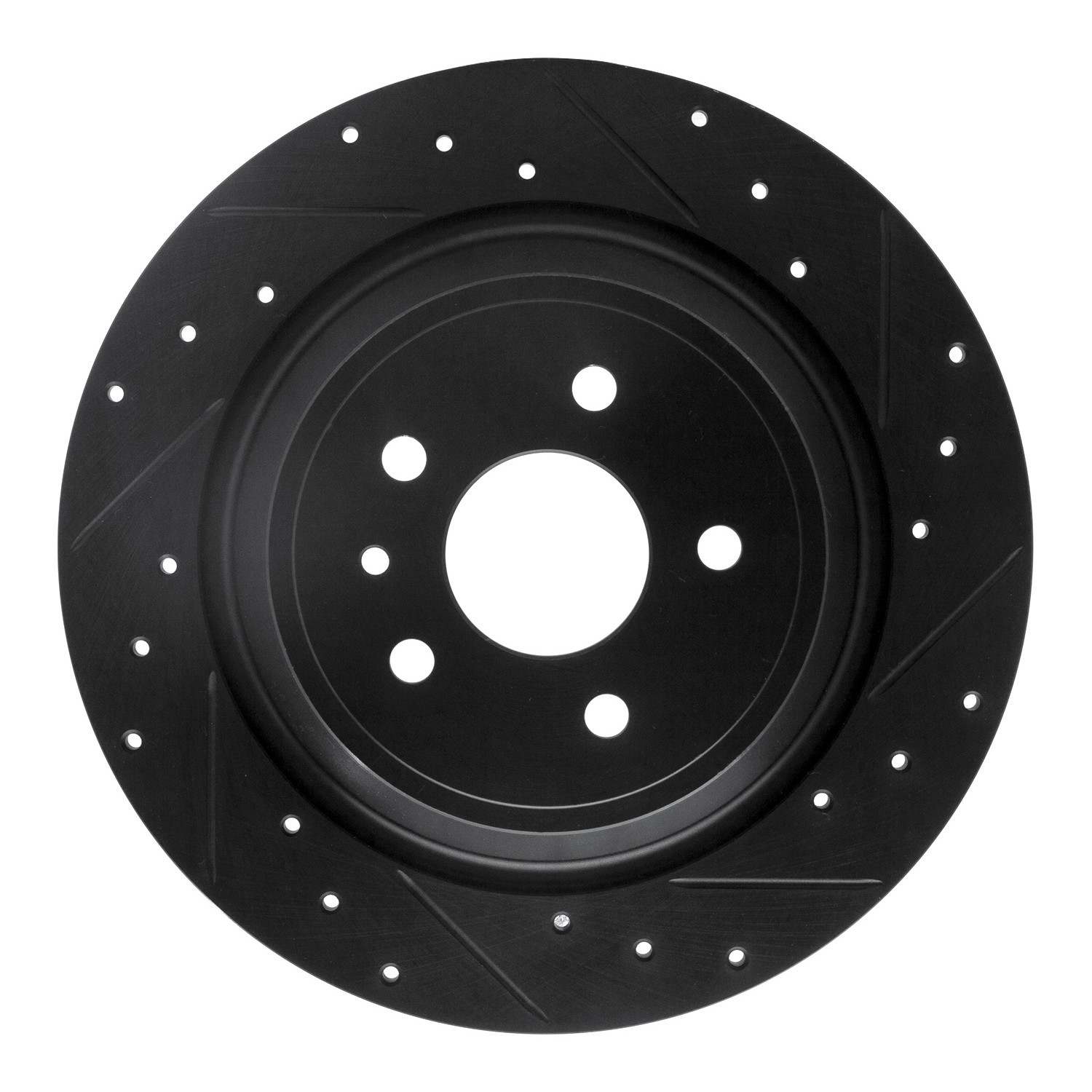 R1 Concepts 13-20 Ford Escape Rear Right Drilled & Slotted Black Brake Rotor