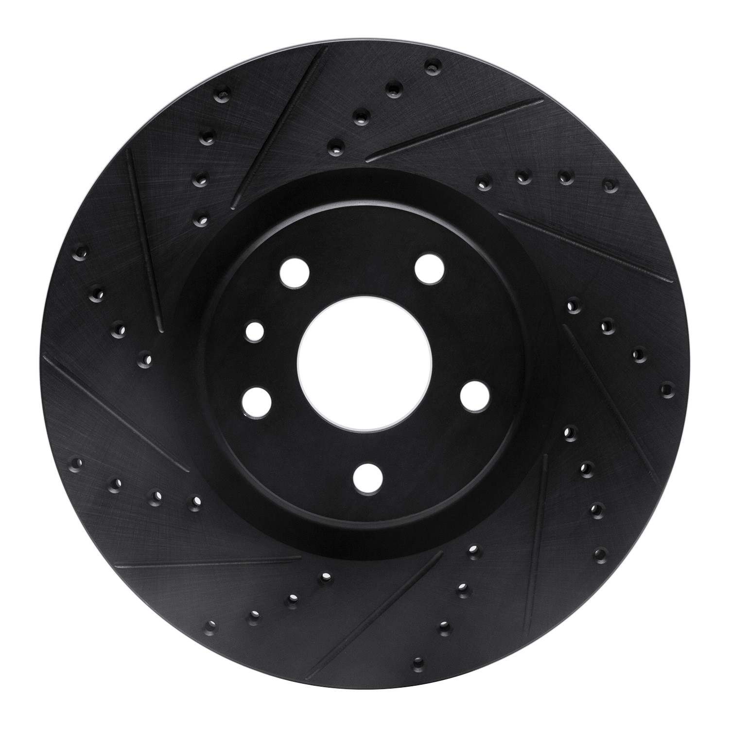 R1 Concepts 13-20 Ford Fusion Front Left Drilled & Slotted Black Brake Rotor