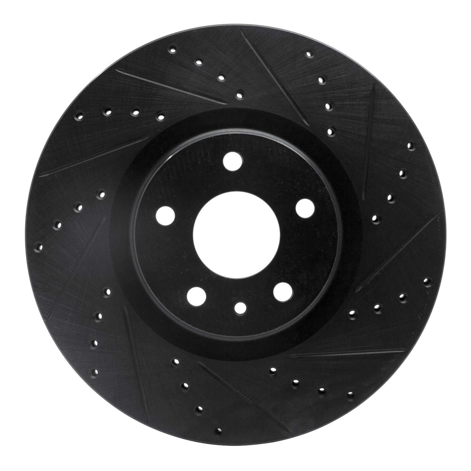 R1 Concepts 13-20 Ford Fusion Front Right Drilled & Slotted Black Brake Rotor