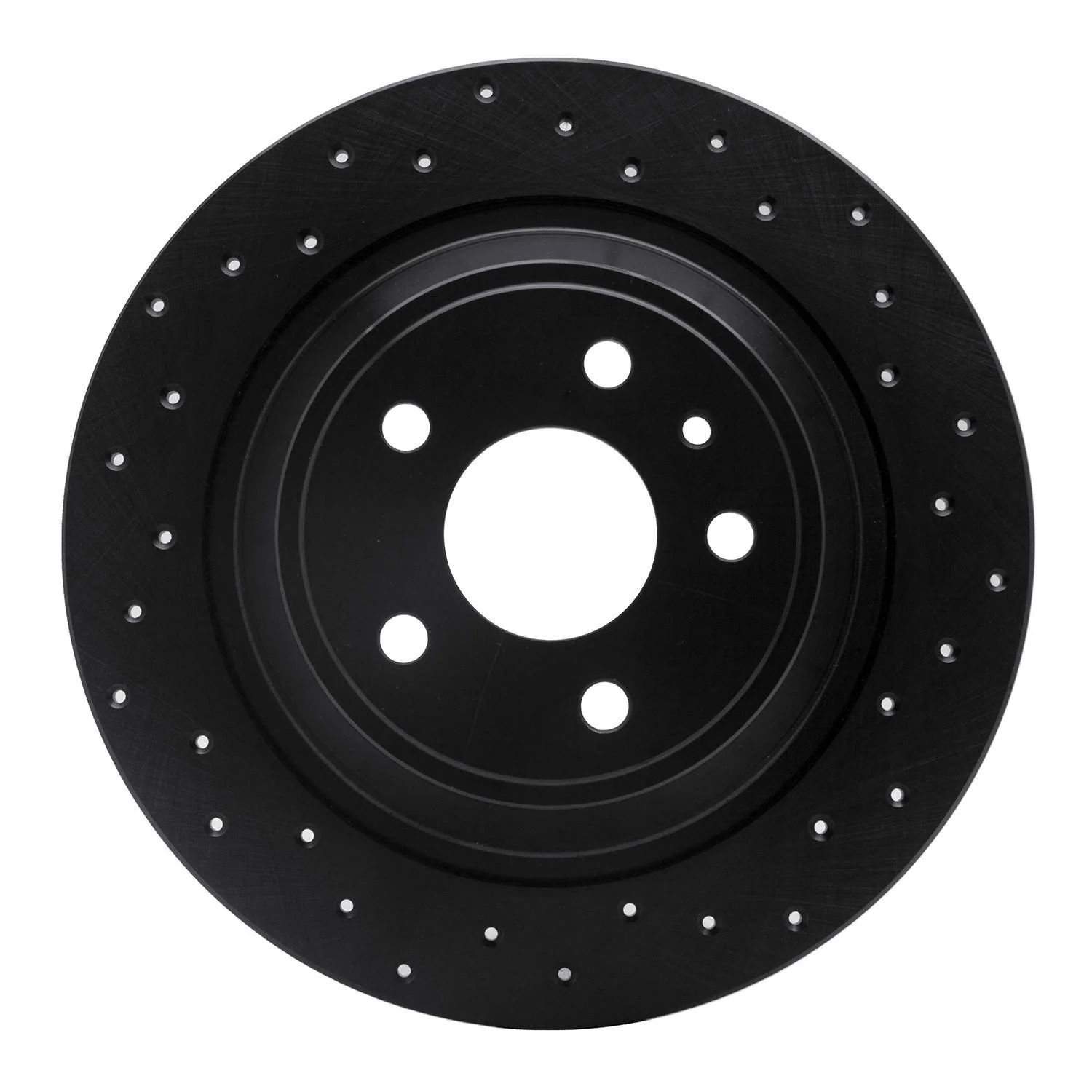 R1 Concepts 13-20 Ford Fusion Rear Right Drilled Black Brake Rotor