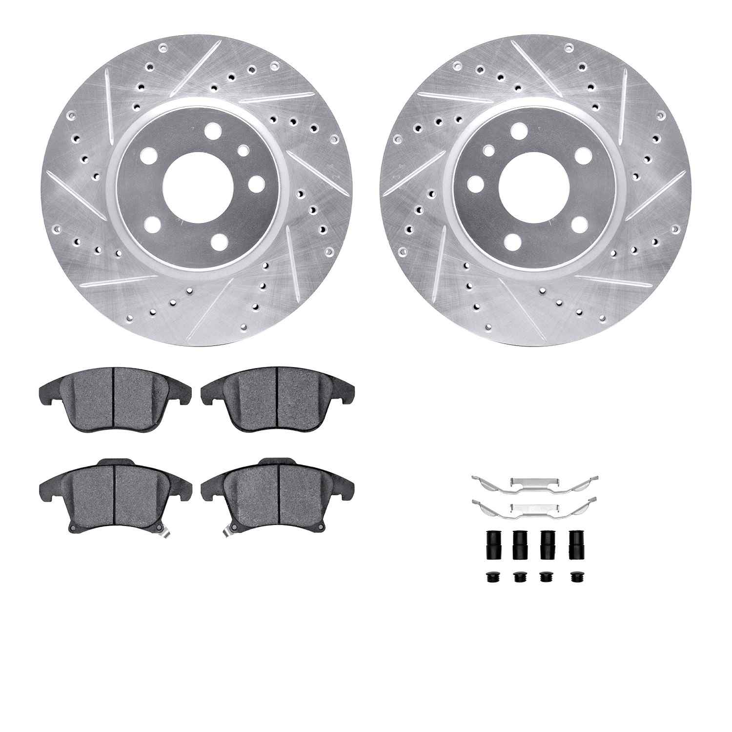 R1 Concepts 13-20 Ford Special Service Police Sedan Front Drill/Slot Silver Rotors w/Optimum Pads