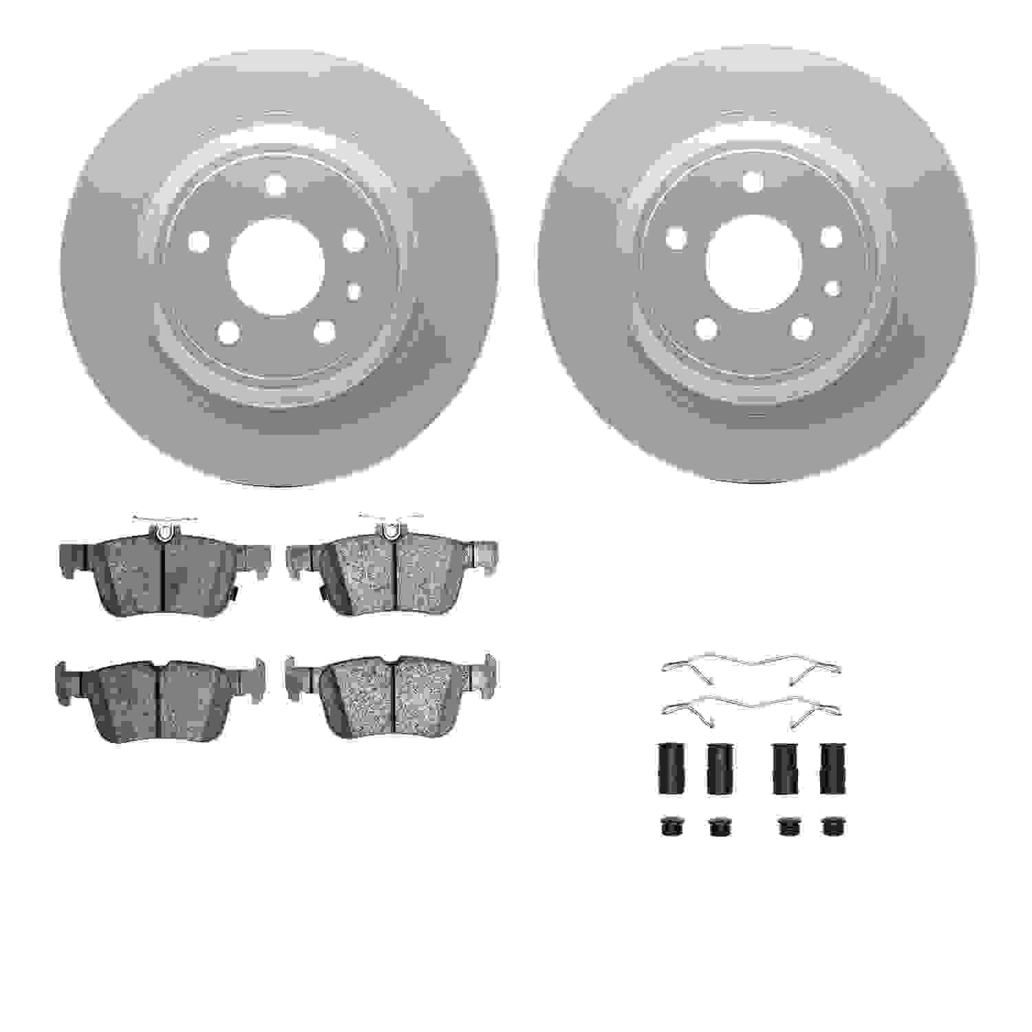 R1 Concepts 13-20 Ford Special Service Police Sedan Rear Carbon Coated Rotor Set w/Optimum Pads