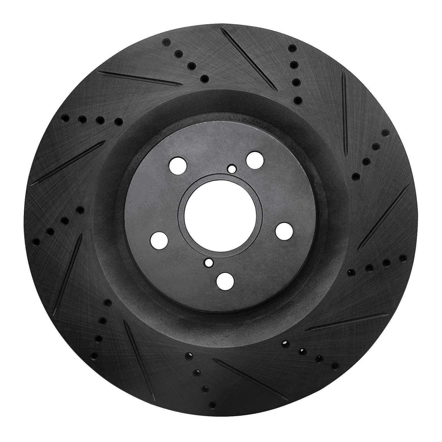 R1 Concepts 13-20 Lexus Gs Turbo Right Front Drilled & Slotted Black Brake Rotor