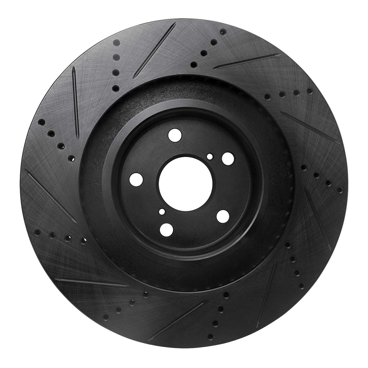 R1 Concepts 13-20 Lexus Gs Turbo Right Front Drilled & Slotted Black Brake Rotor - Image 2