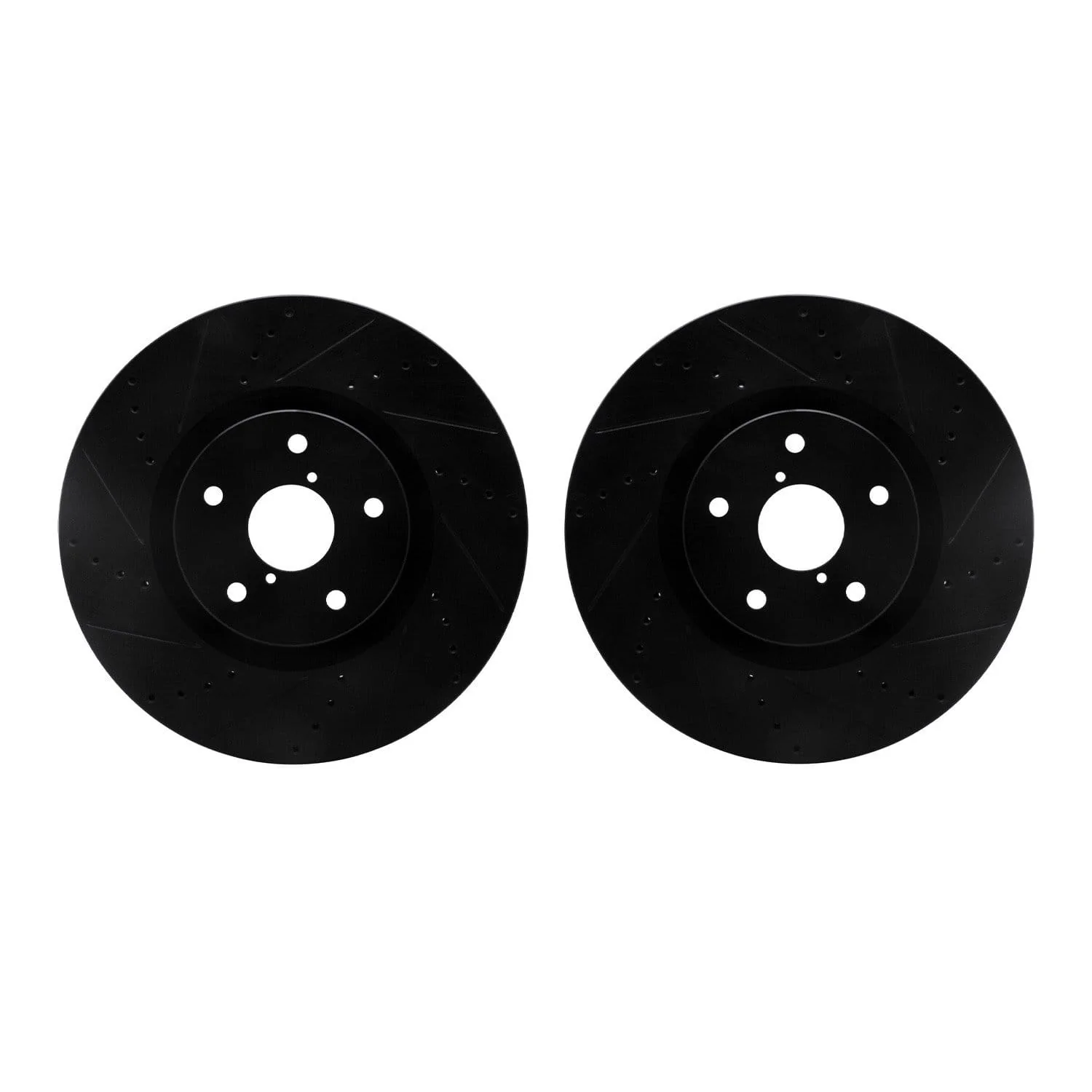 R1 Concepts 13-20 Subaru WRX Front Drilled & Slotted Black Brake Rotor Set