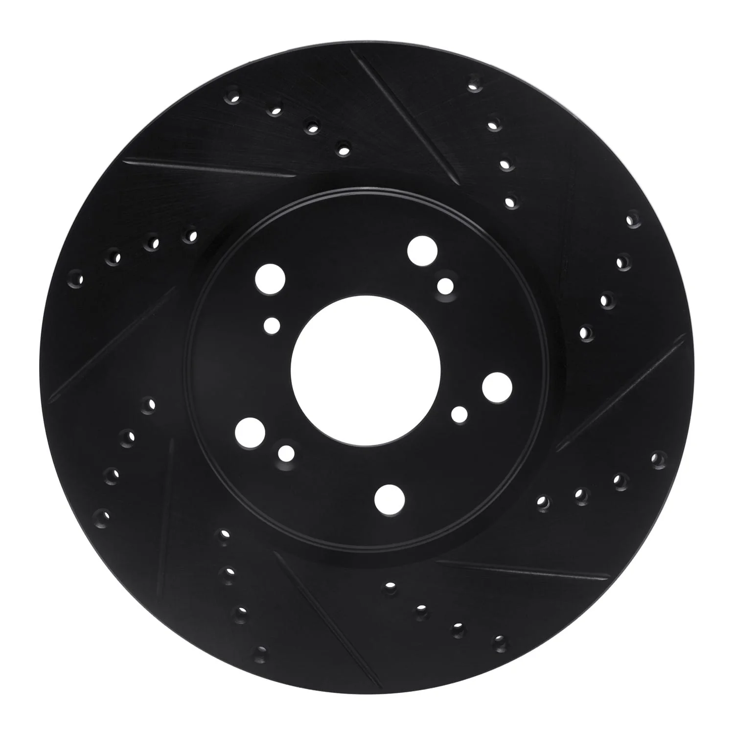 R1 Concepts 13-22 Honda Accord Coupe Front Right Drilled & Slotted Black Brake Rotor