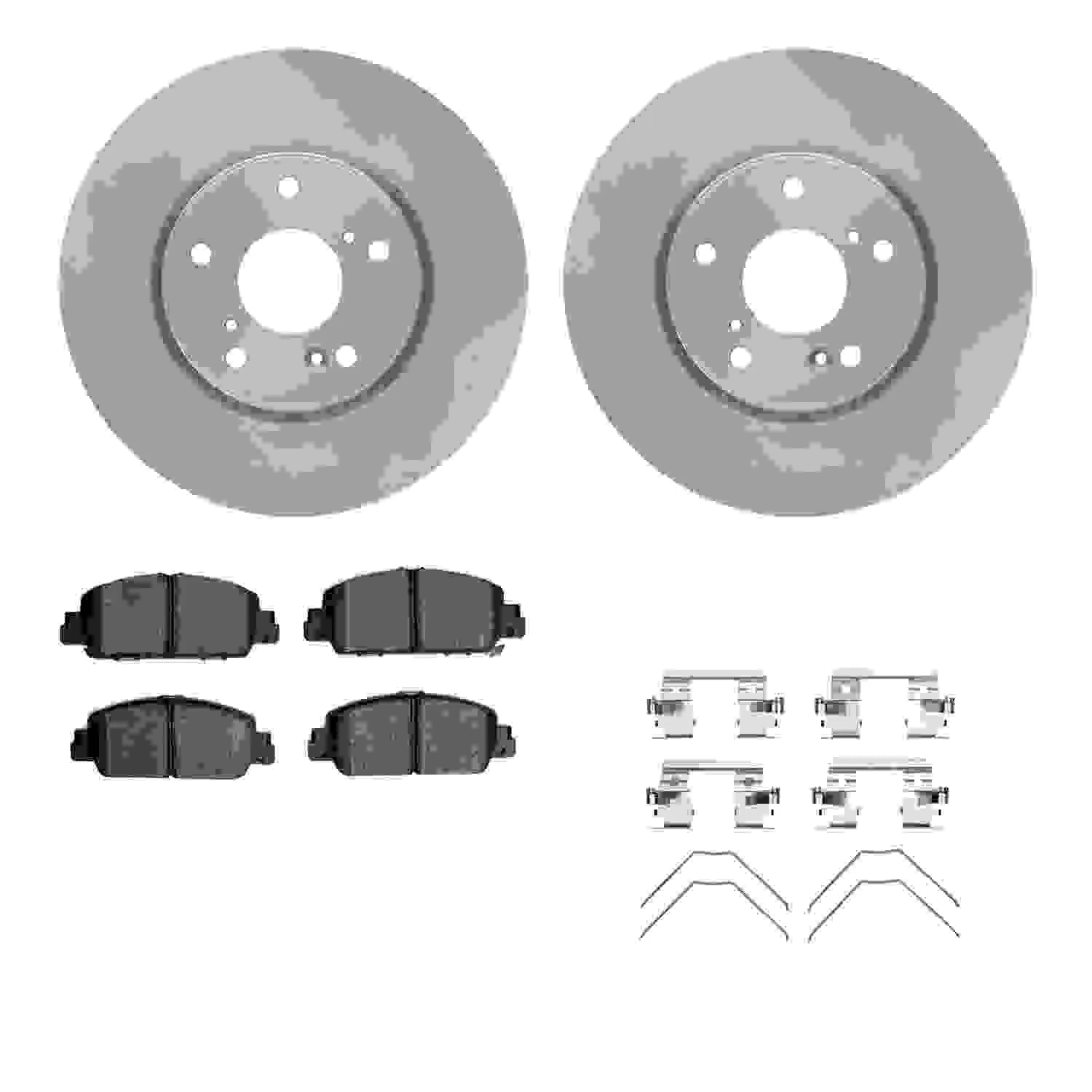 R1 Concepts 13-22 Honda Accord Front Brake Rotor Set w/Optimum OE Pads and Hardware