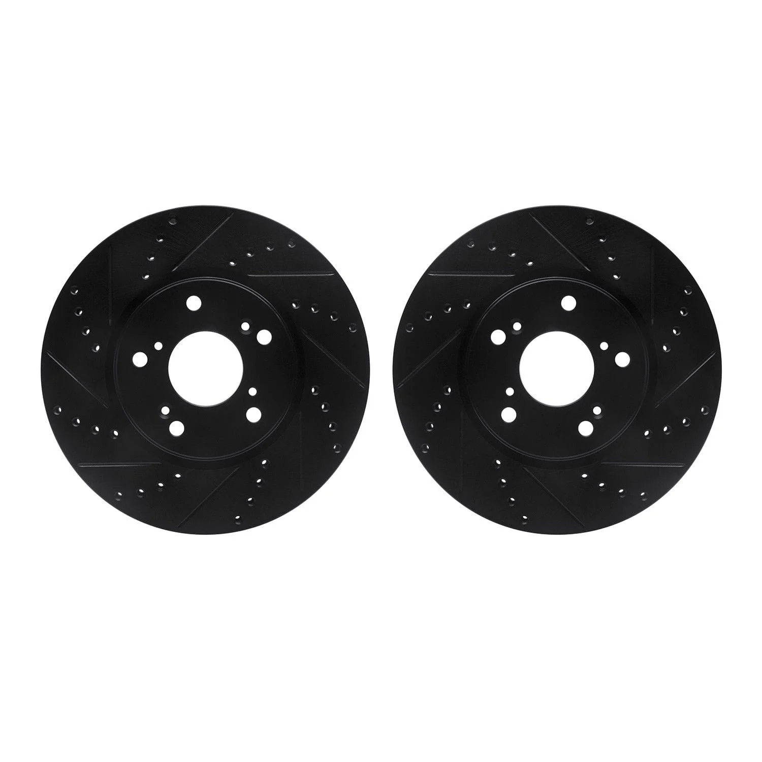 R1 Concepts 13-22 Honda Accord Front Drilled & Slotted Black Brake Rotor Set